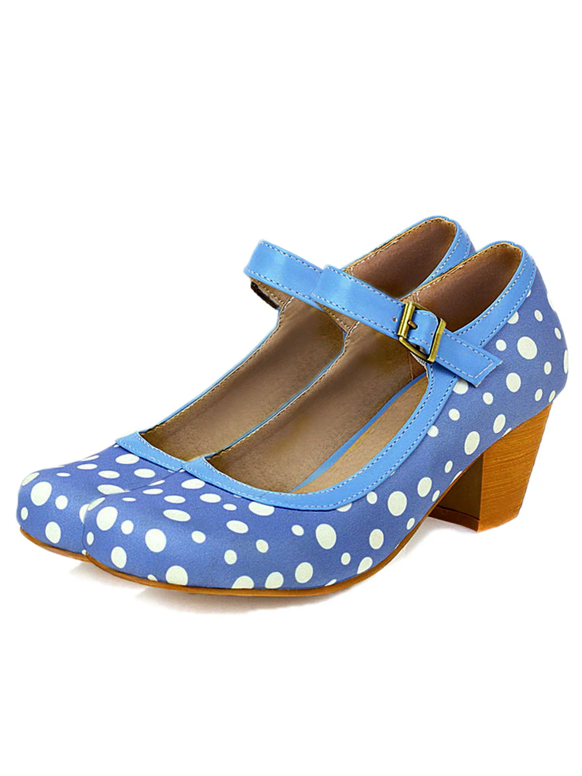 Retro Mid Heels Mary Jane Shoes - Image 3