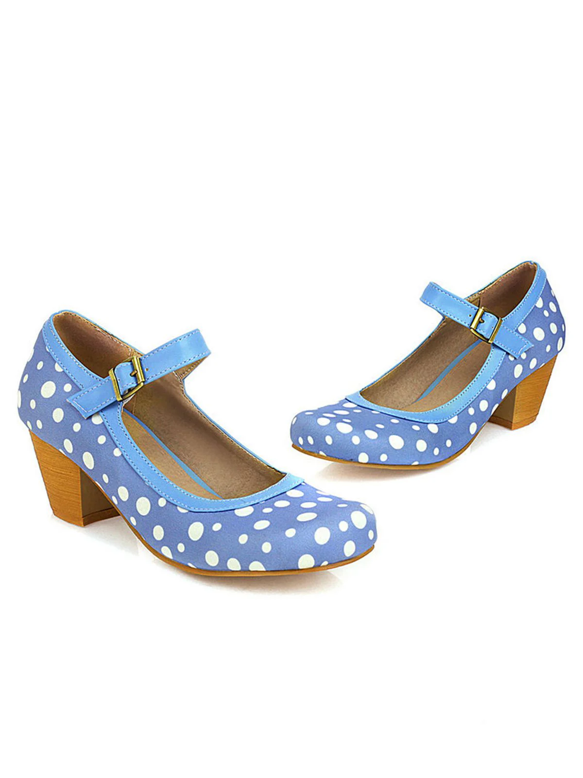 Retro Mid Heels Mary Jane Shoes - Image 4