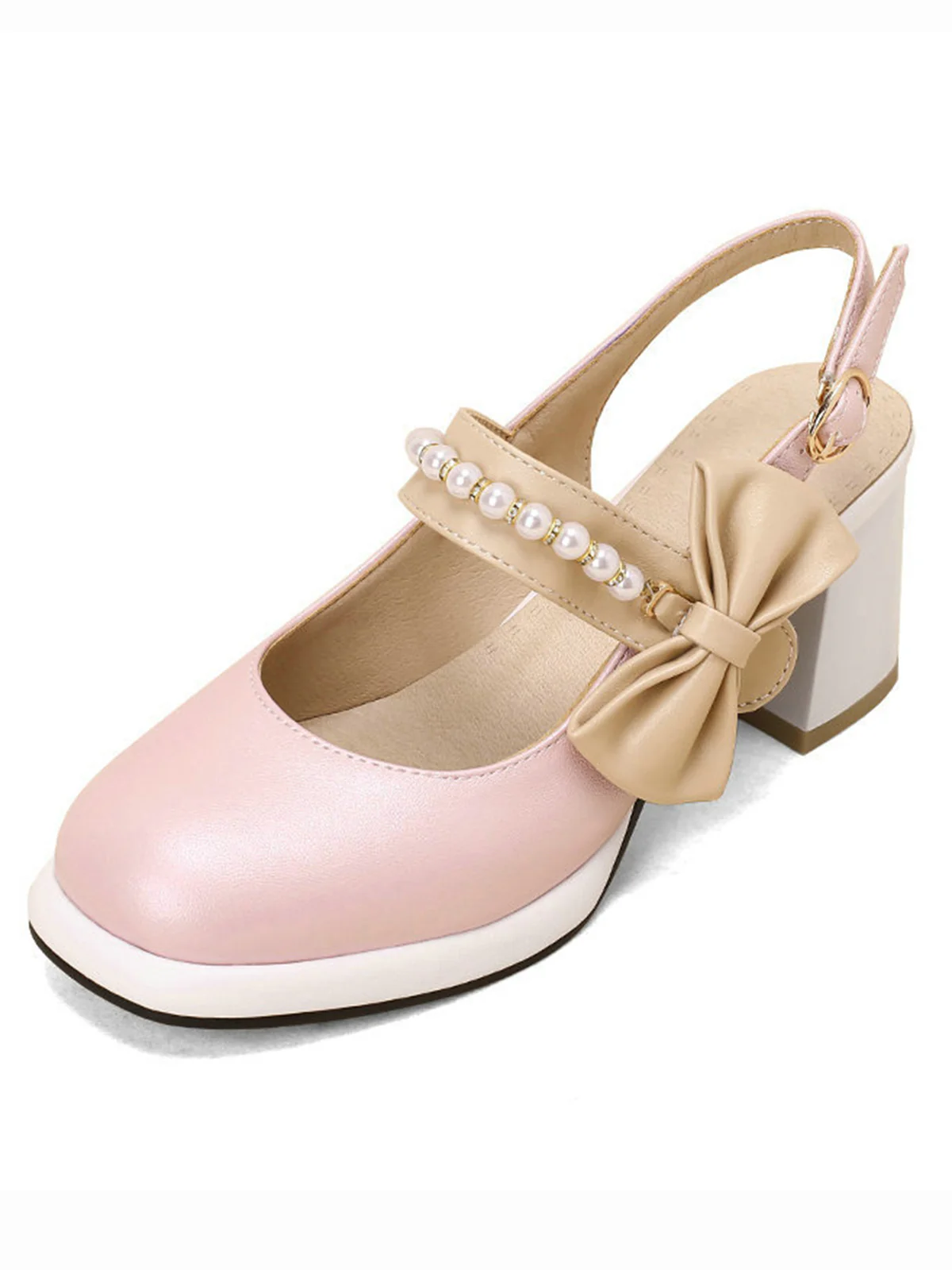 Retro Pearl Décor Sling Back Shoes - Image 4