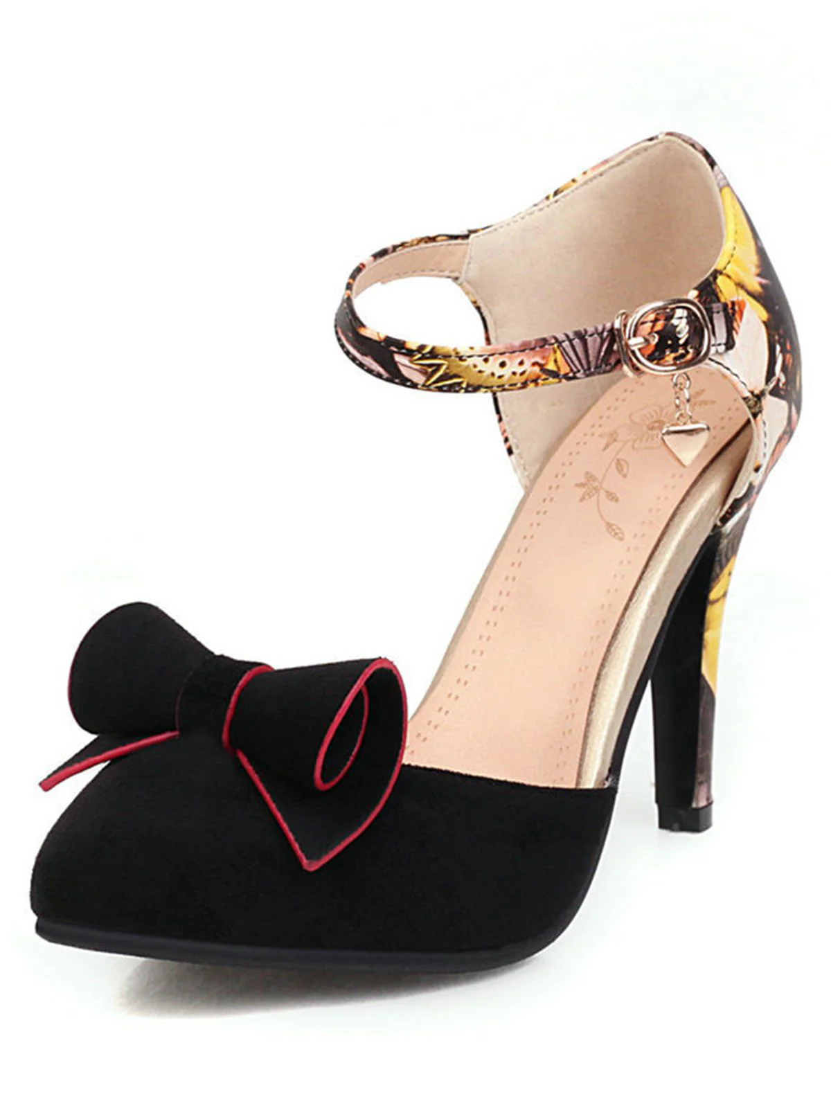 Retro Pointed Toe Bow High Heel Shoes - Image 7