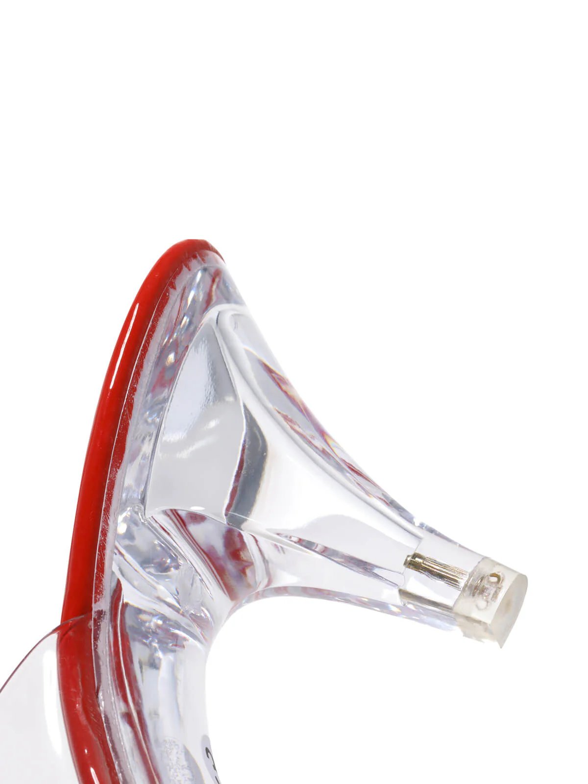 Retro Red Transparent Instep Heeled Sandals - Image 4