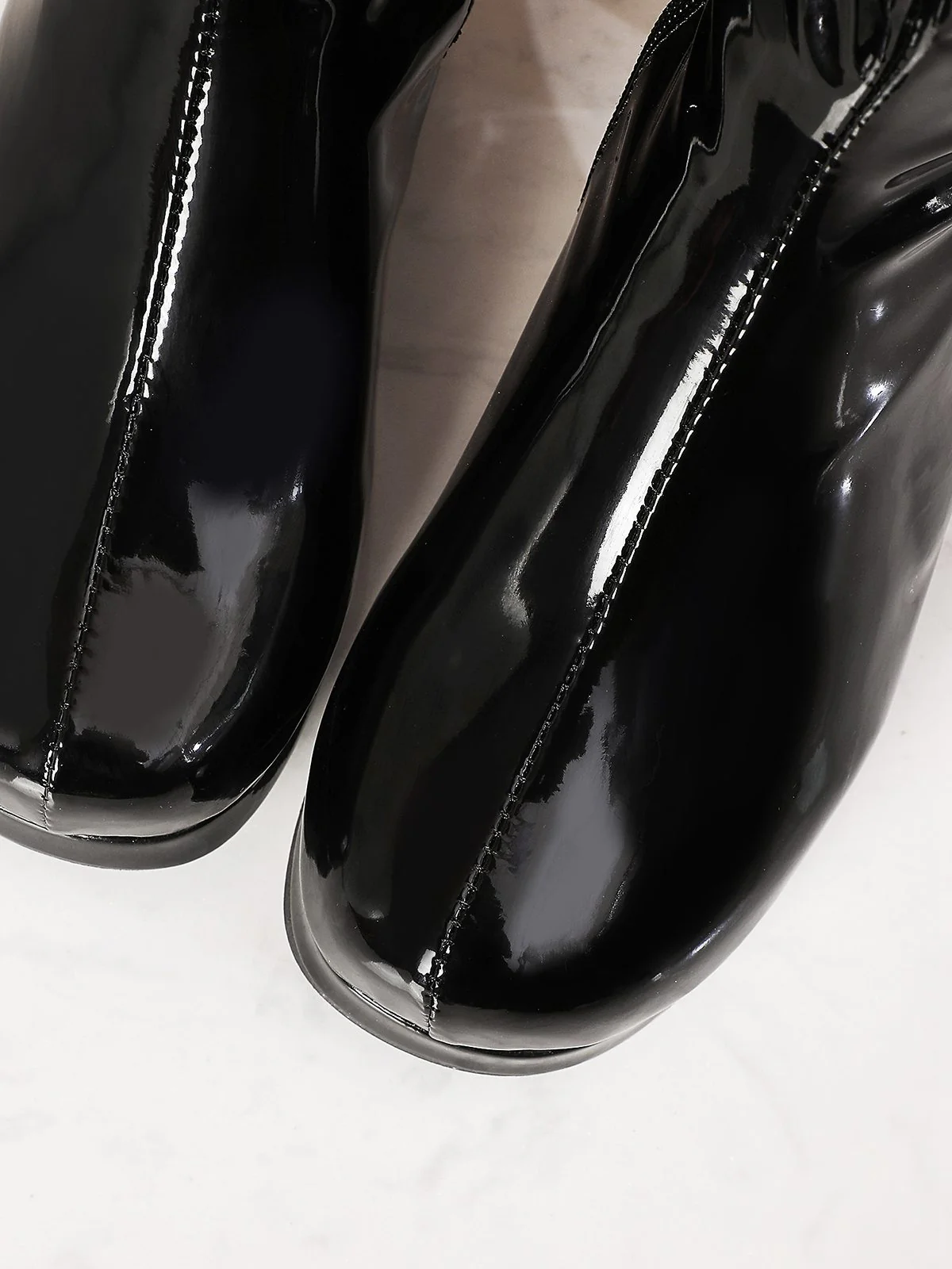 Retro Shiny Patent Leather Thigh-High Boots - Image 4