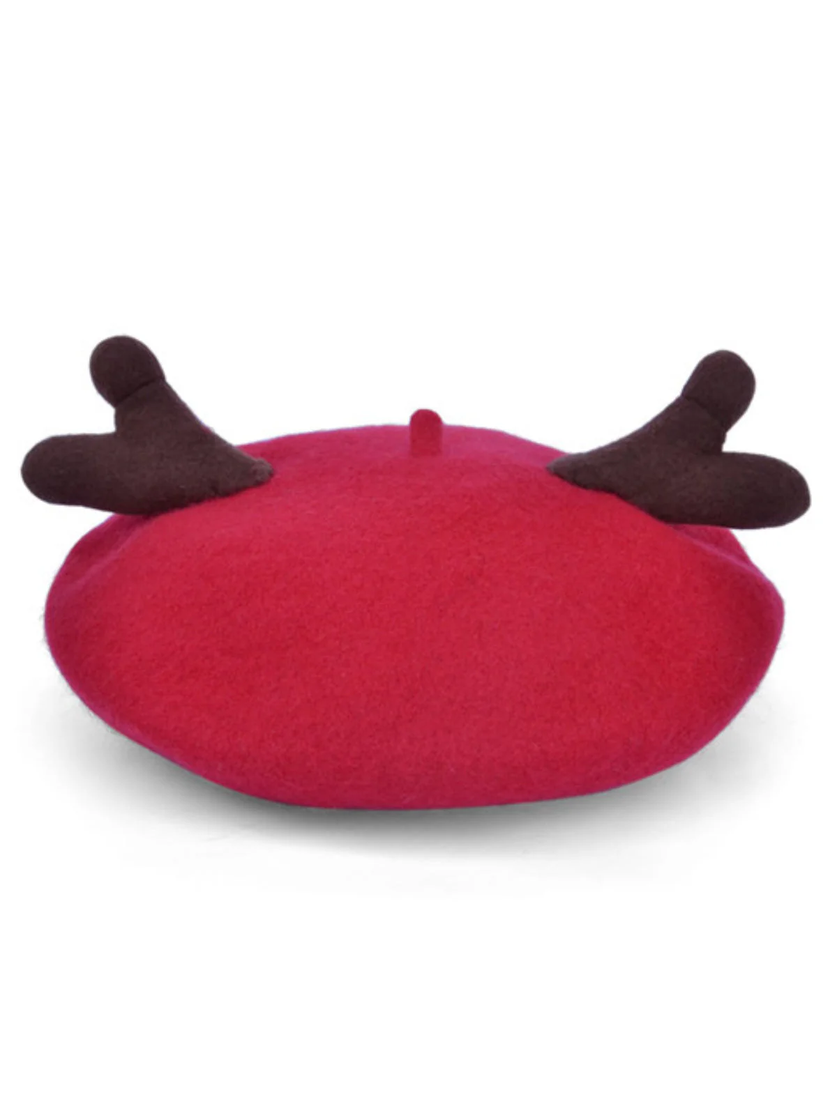 Retro Solid Antlers Wool Berets - Image 4