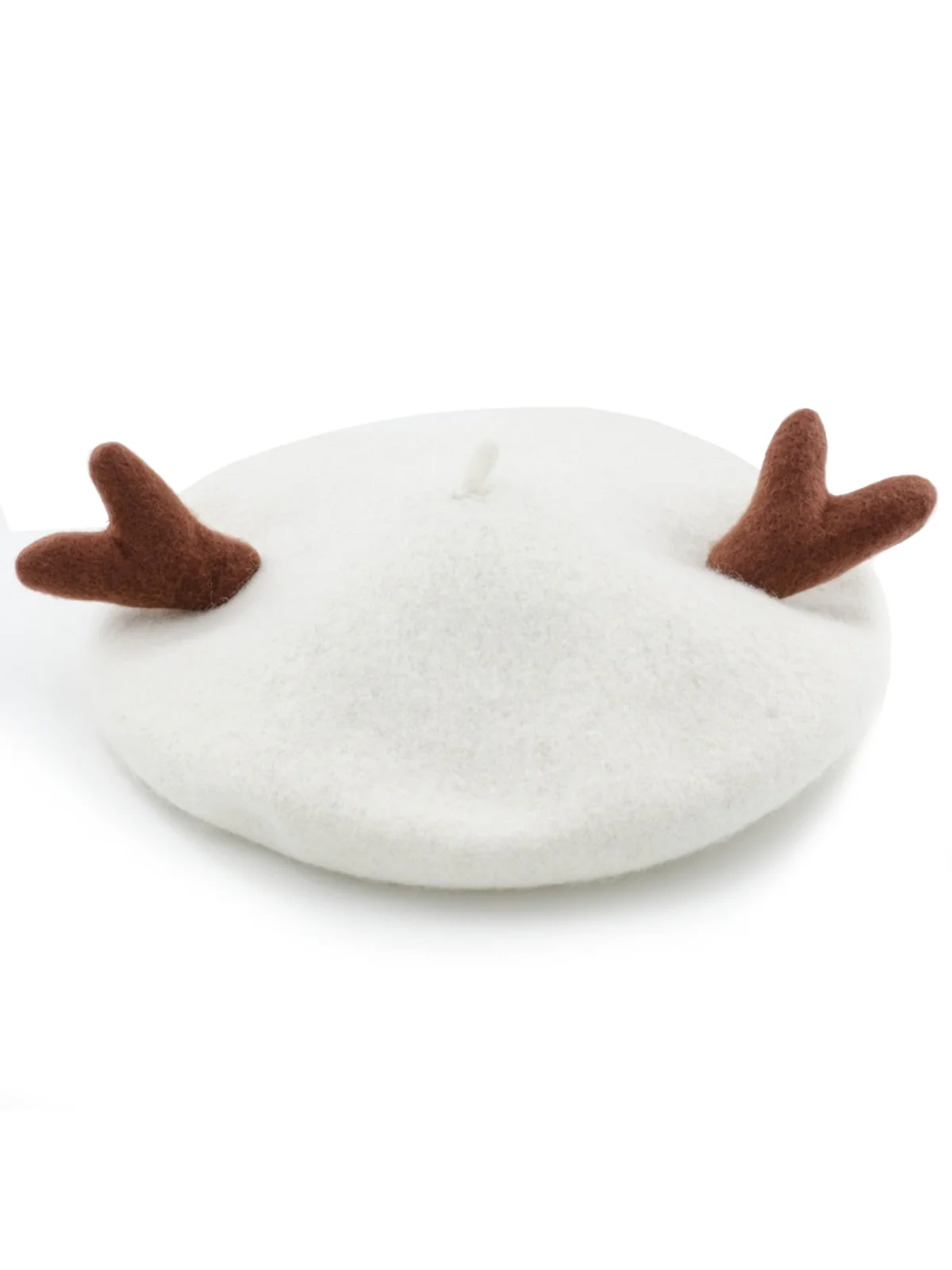 Retro Solid Antlers Wool Berets - Image 7