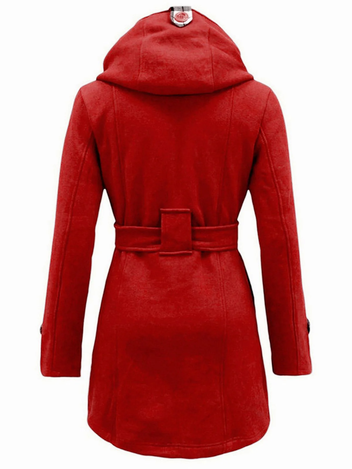 Retro Solid Belt Double-breasted Coat - Image 11