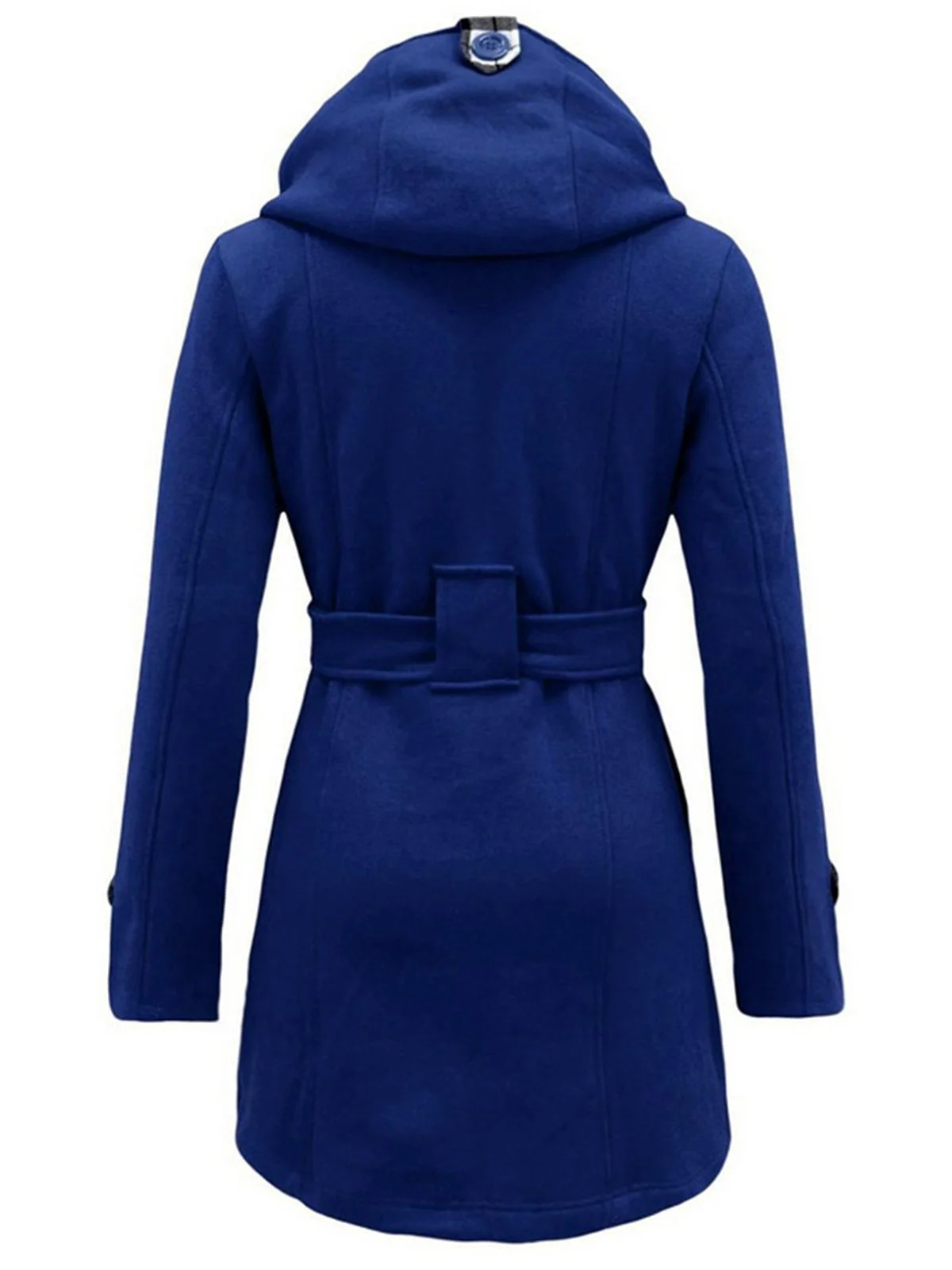 Retro Solid Belt Double-breasted Coat - Image 7