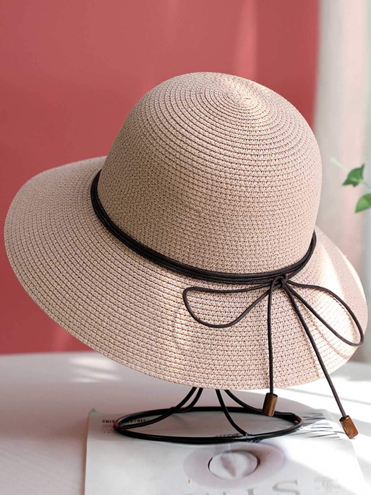 Retro Solid Crochet Knot Adjustable Sun Hat - Image 3