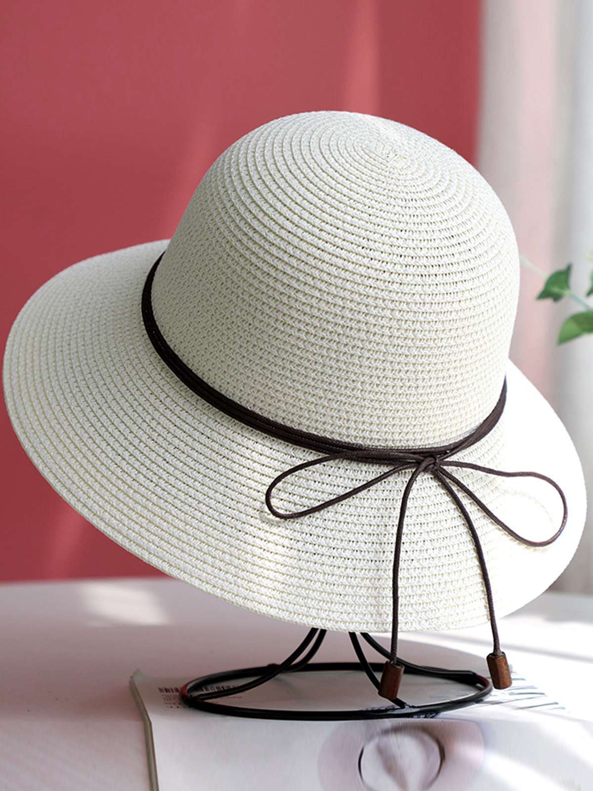 Retro Solid Crochet Knot Adjustable Sun Hat - Image 4