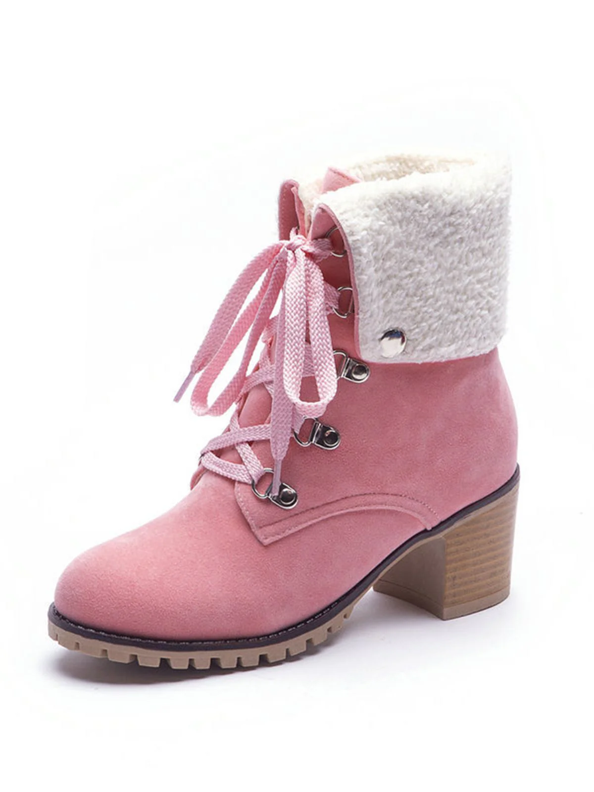 Retro Solid Lace-up Martin Boots - Image 14