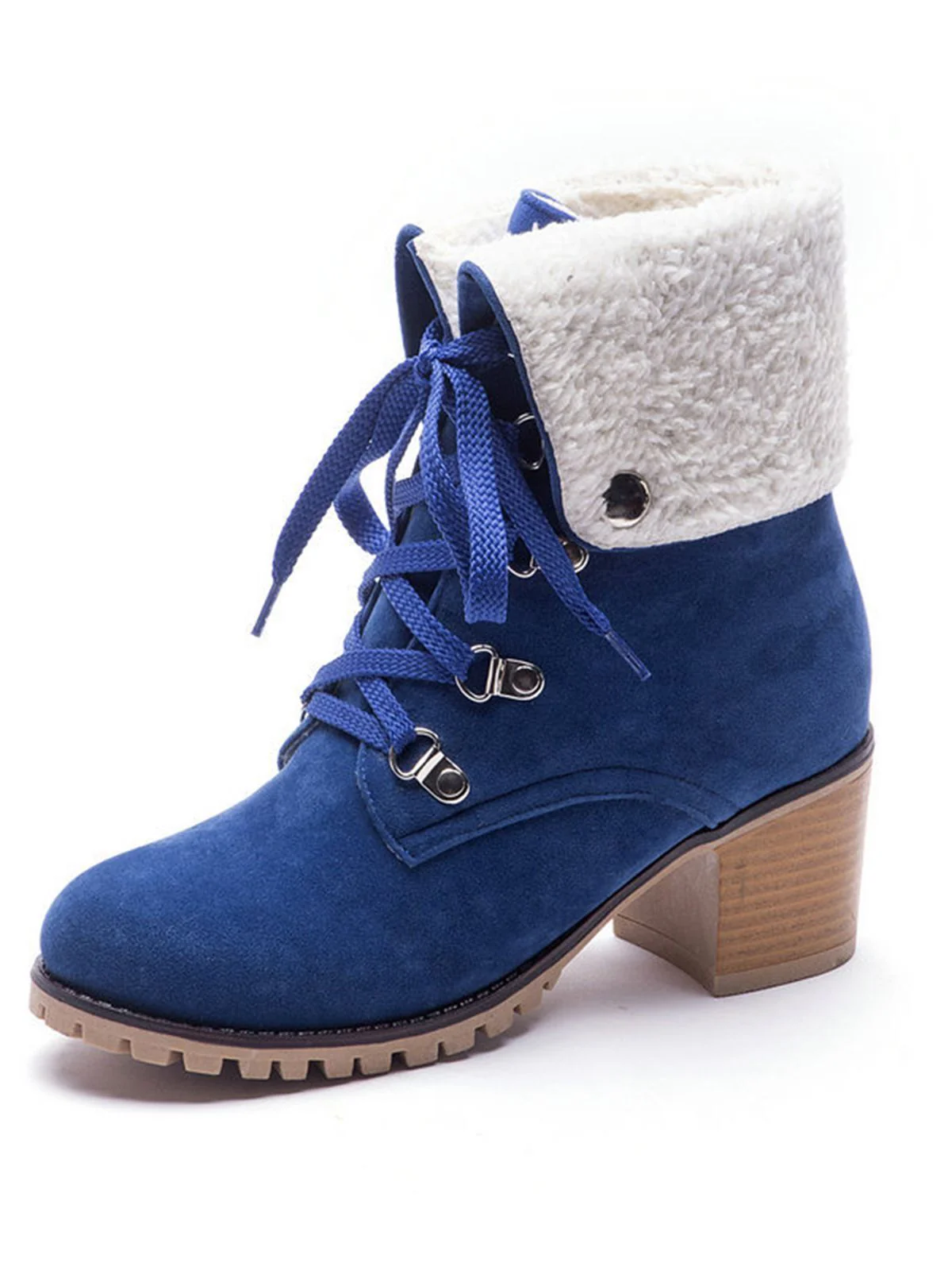 Retro Solid Lace-up Martin Boots - Image 11