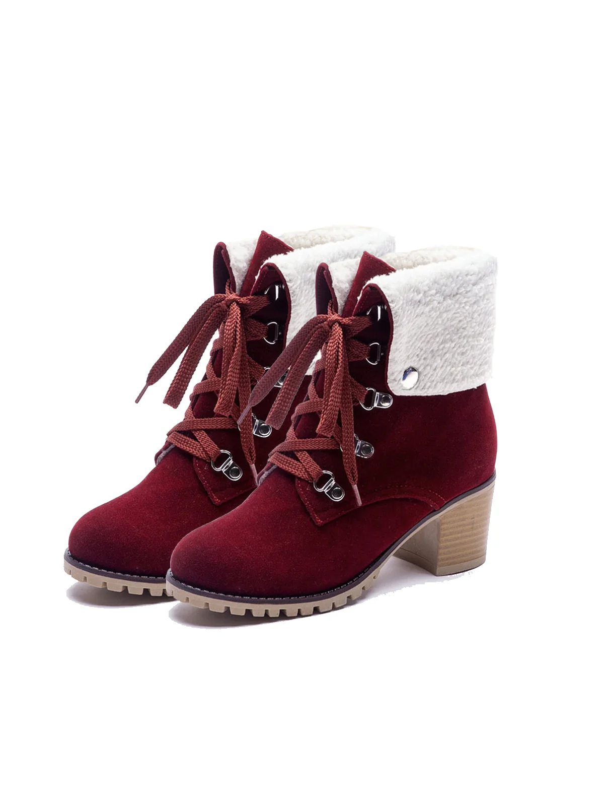 Retro Solid Lace-up Martin Boots - Image 14