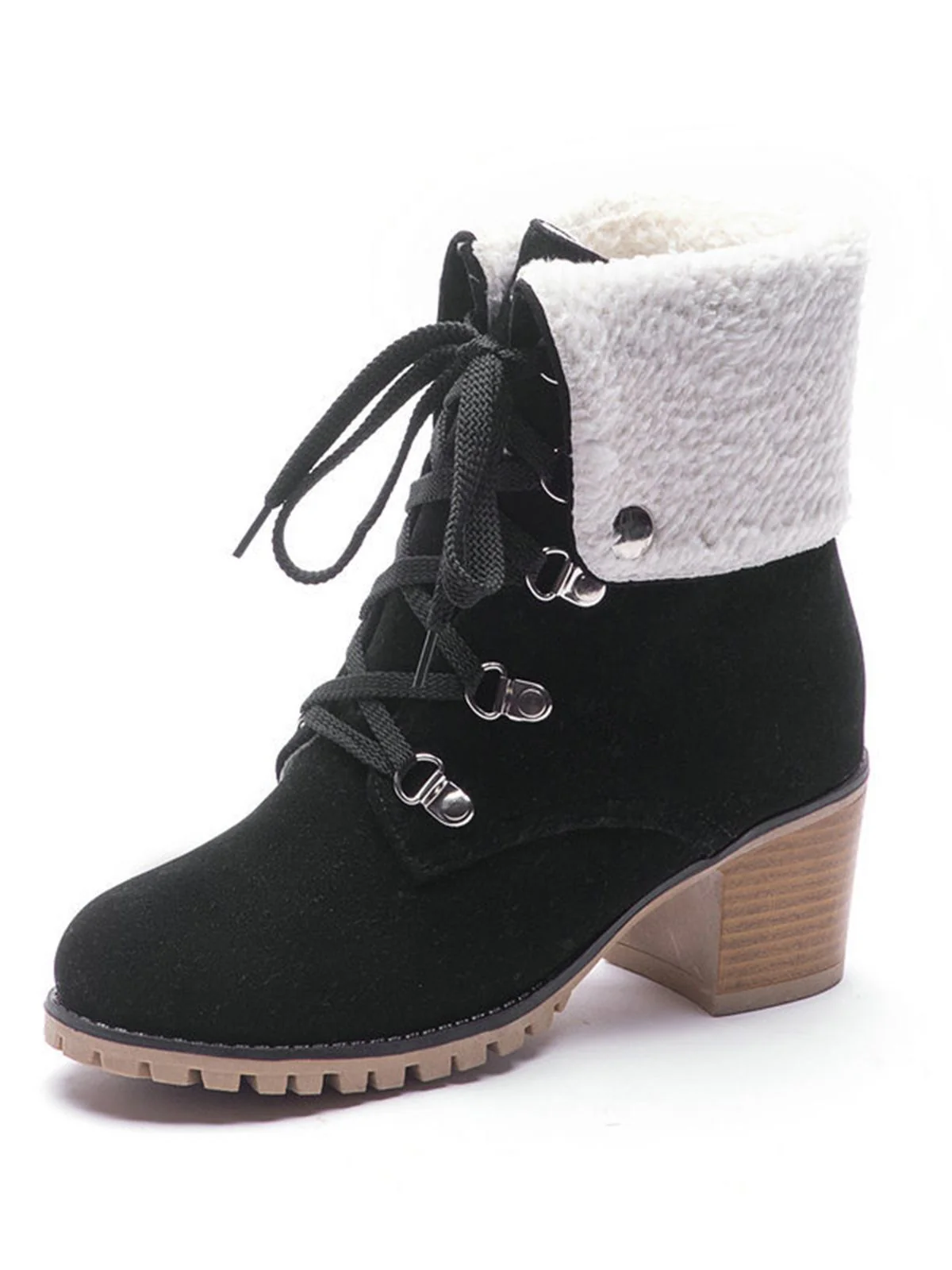 Retro Solid Lace-up Martin Boots - Image 15