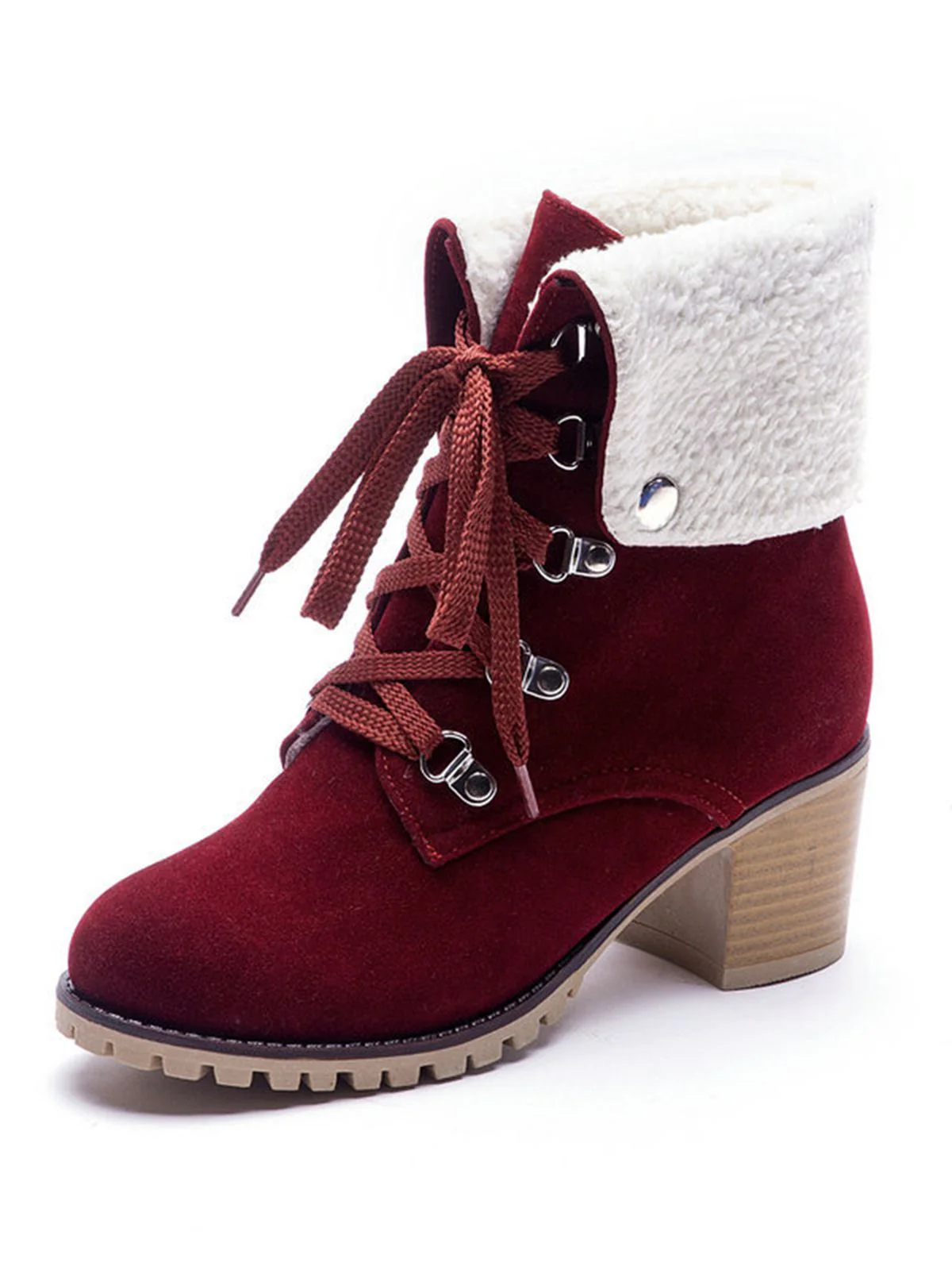 Retro Solid Lace-up Martin Boots - Image 17