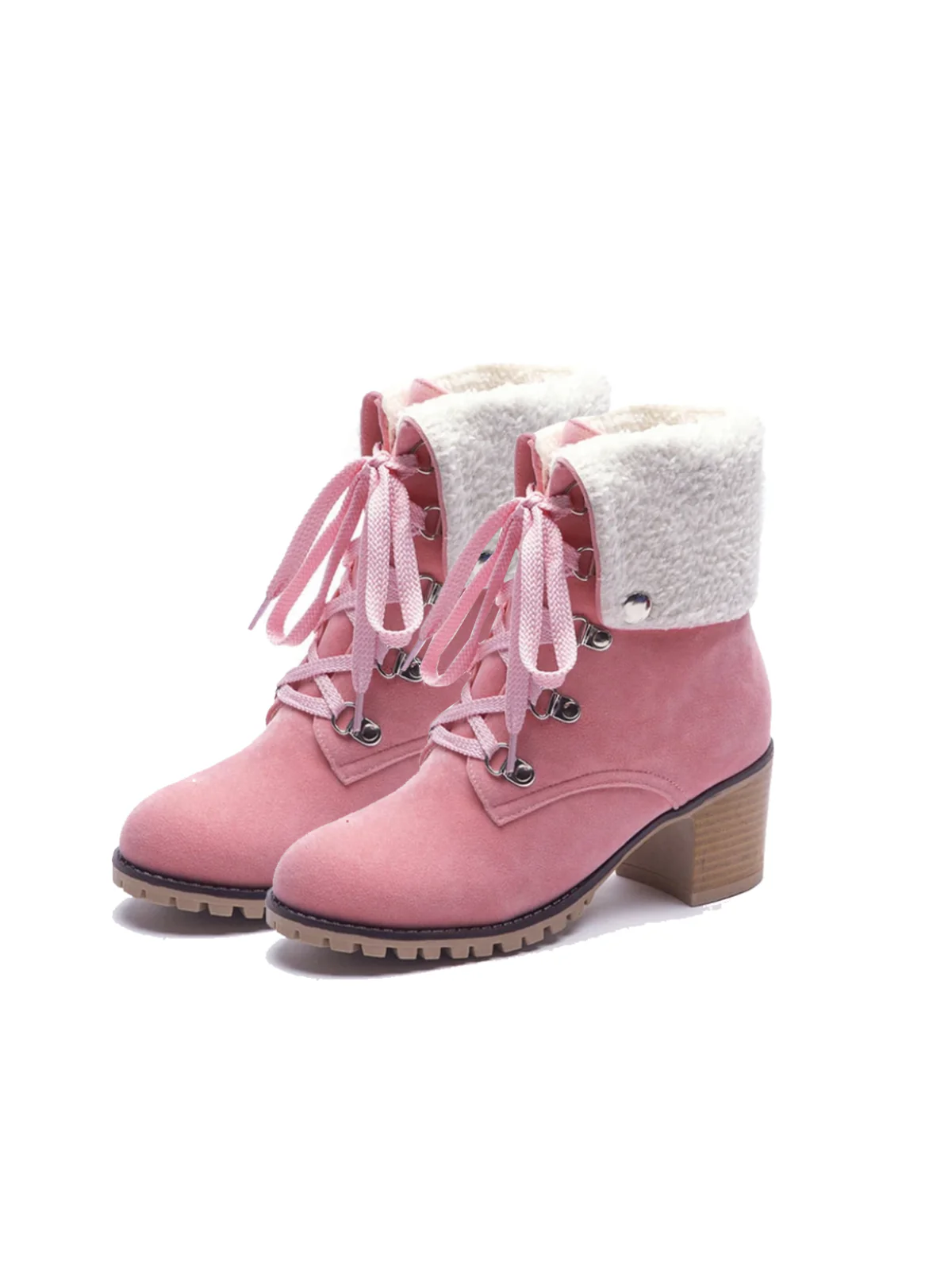 Retro Solid Lace-up Martin Boots - Image 6