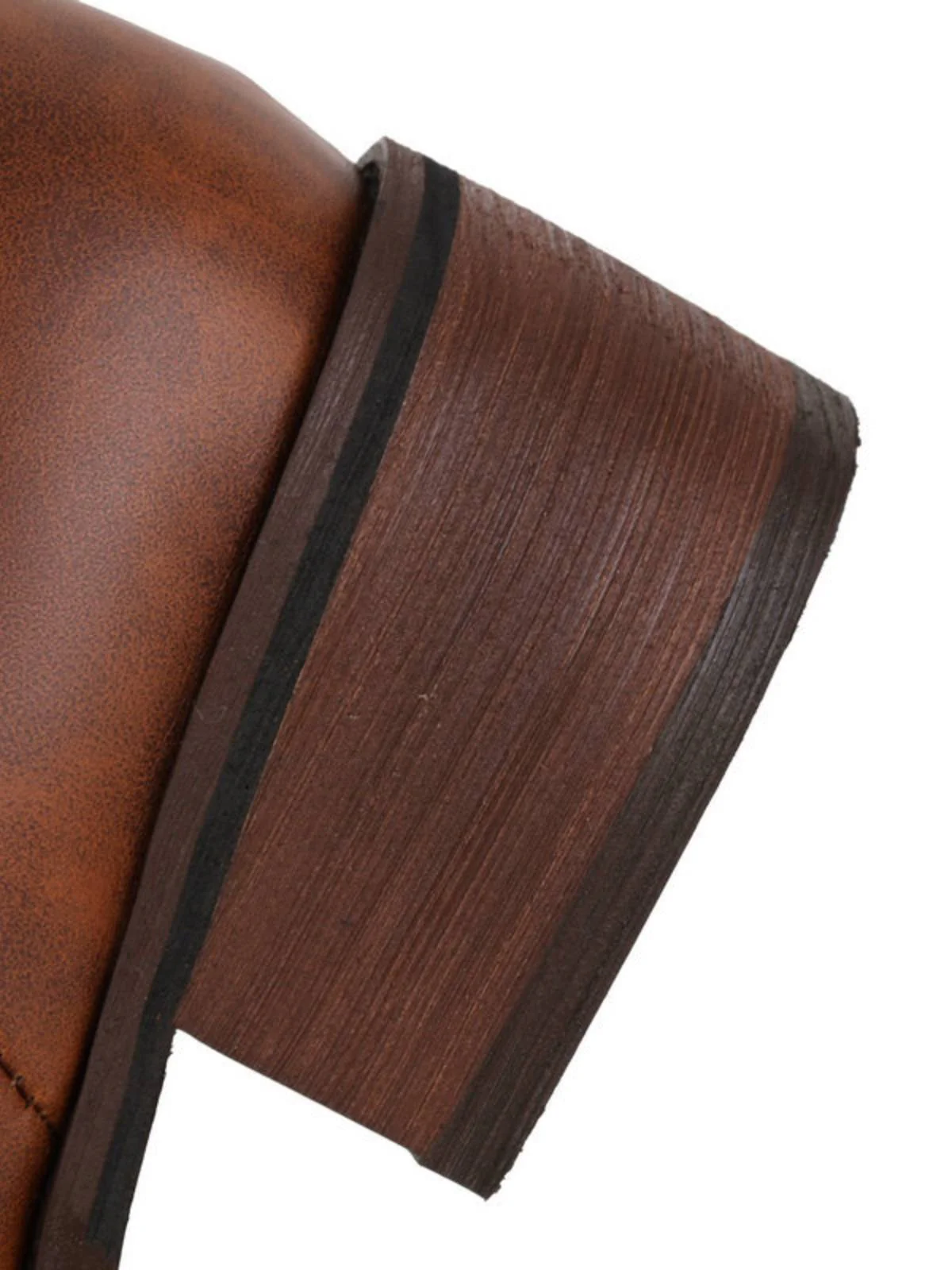 Retro Solid Leather Long Heel Boots - Image 7