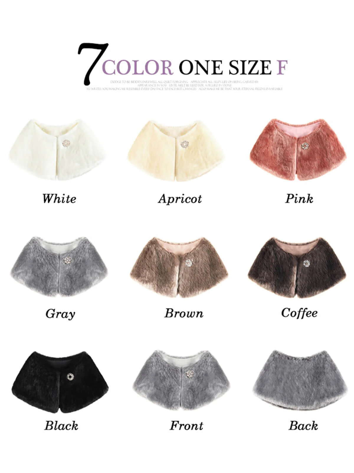 Retro Solid Rhinestone Cape With Brooch - Image 12