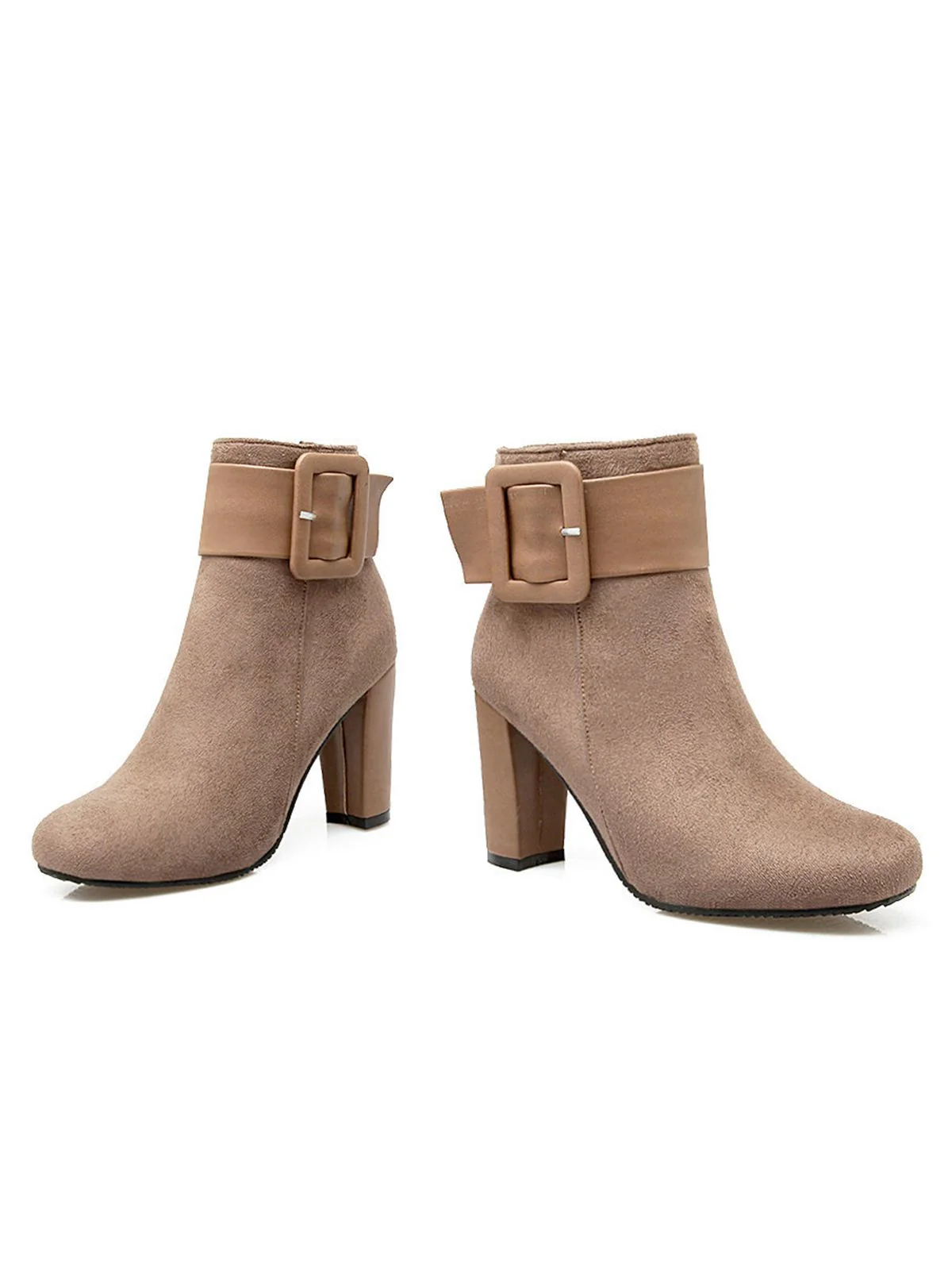 Retro Solid Thick Heel Short Boots - Image 12
