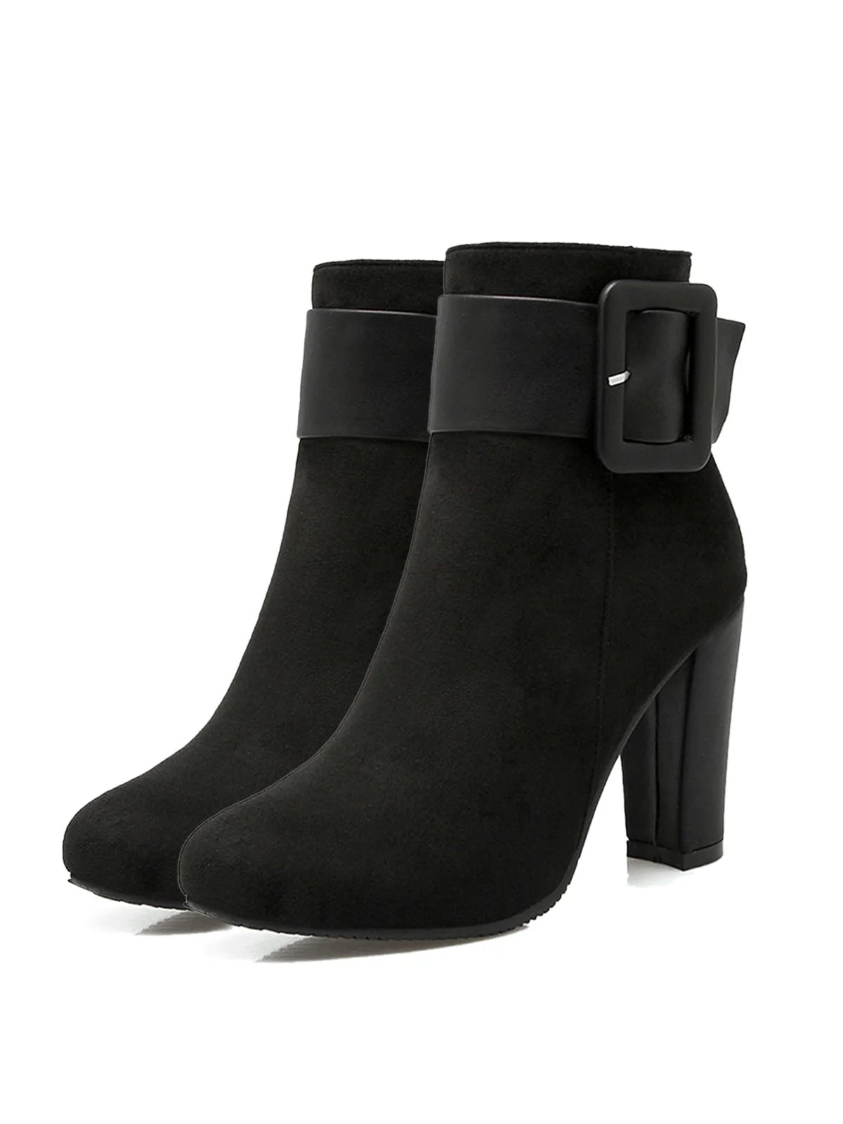 Retro Solid Thick Heel Short Boots - Image 2