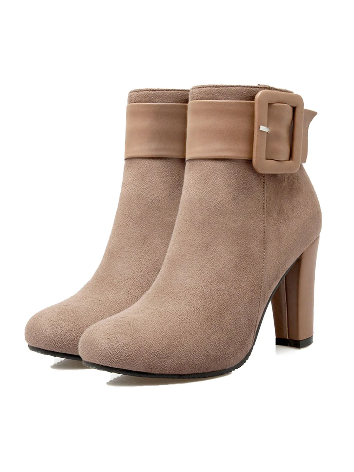 Retro Solid Thick Heel Short Boots - Image 4