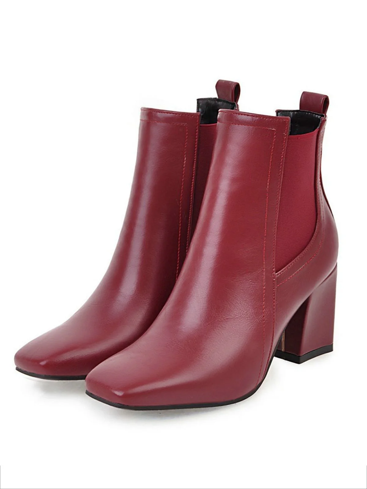 Retro Solid Thick Heel Short Boots - Image 2