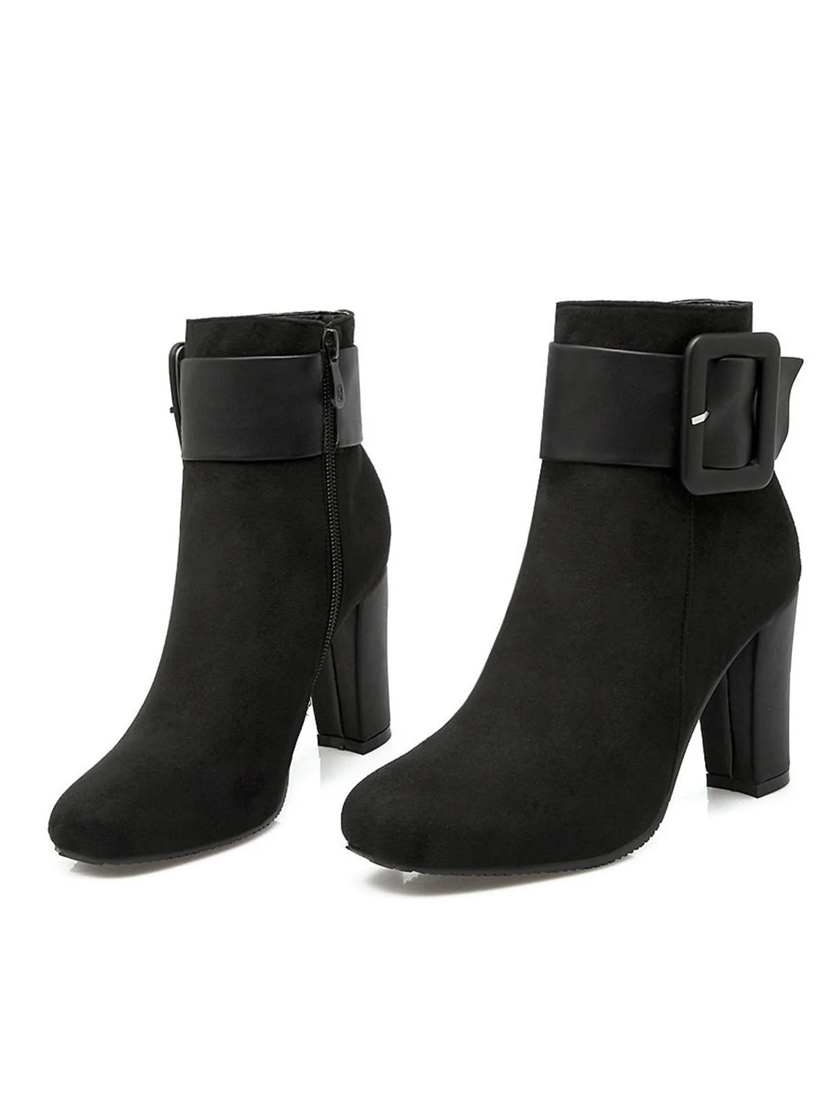 Retro Solid Thick Heel Short Boots - Image 7