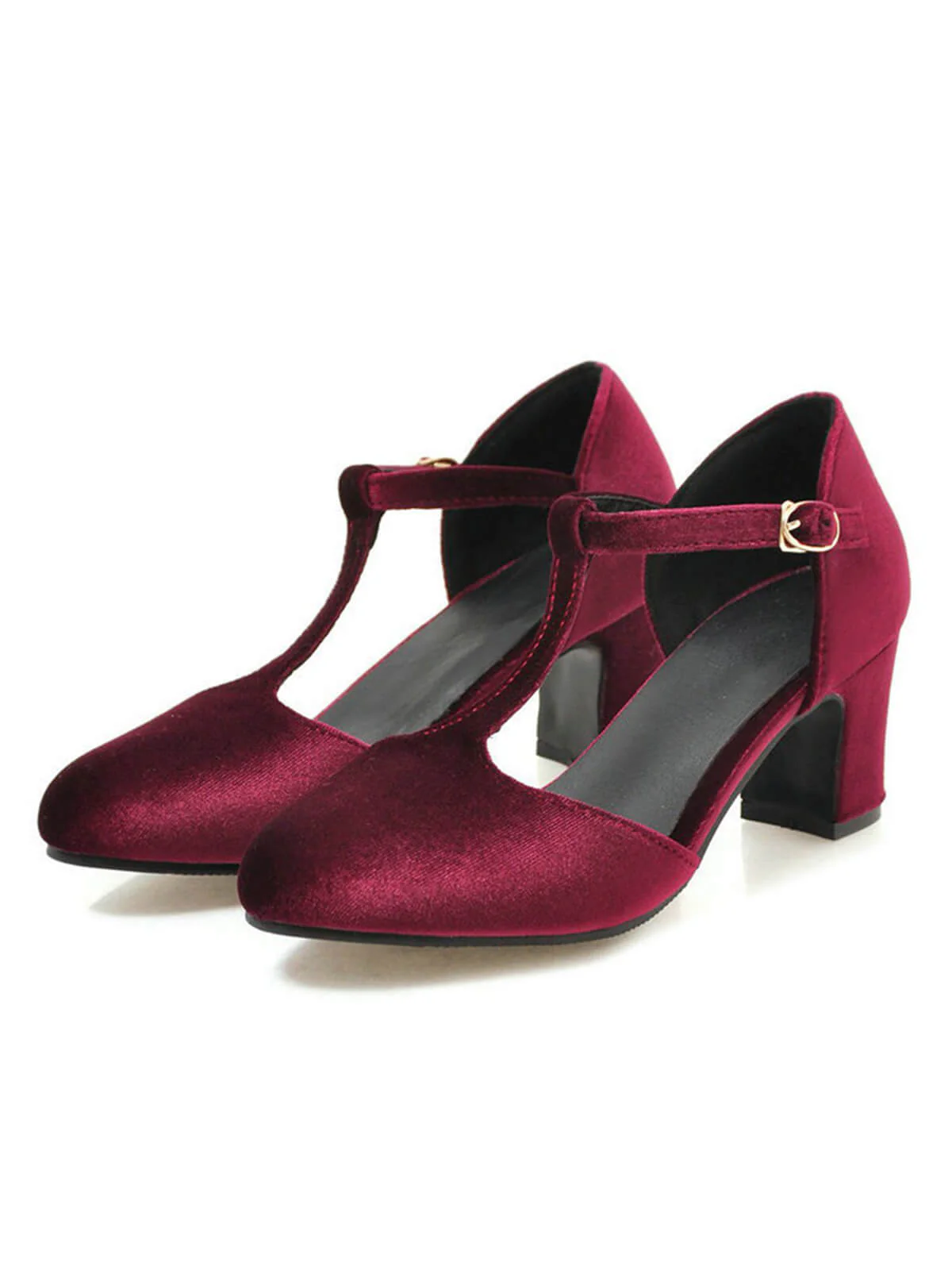 Retro T-Strap Mary Jane High Heel Shoes - Image 2