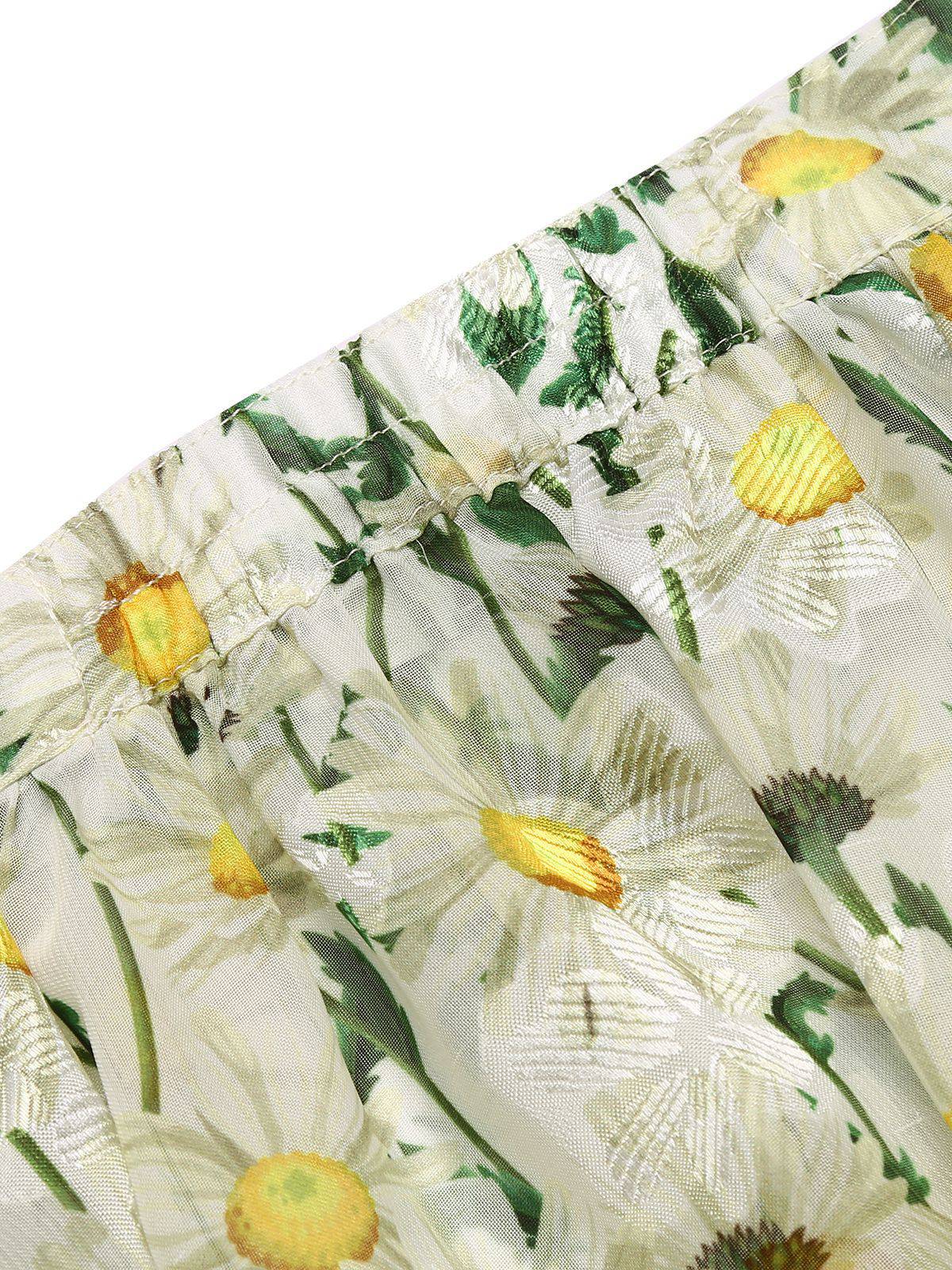 Retro White Floral Button Swing Cover-up - Image 7