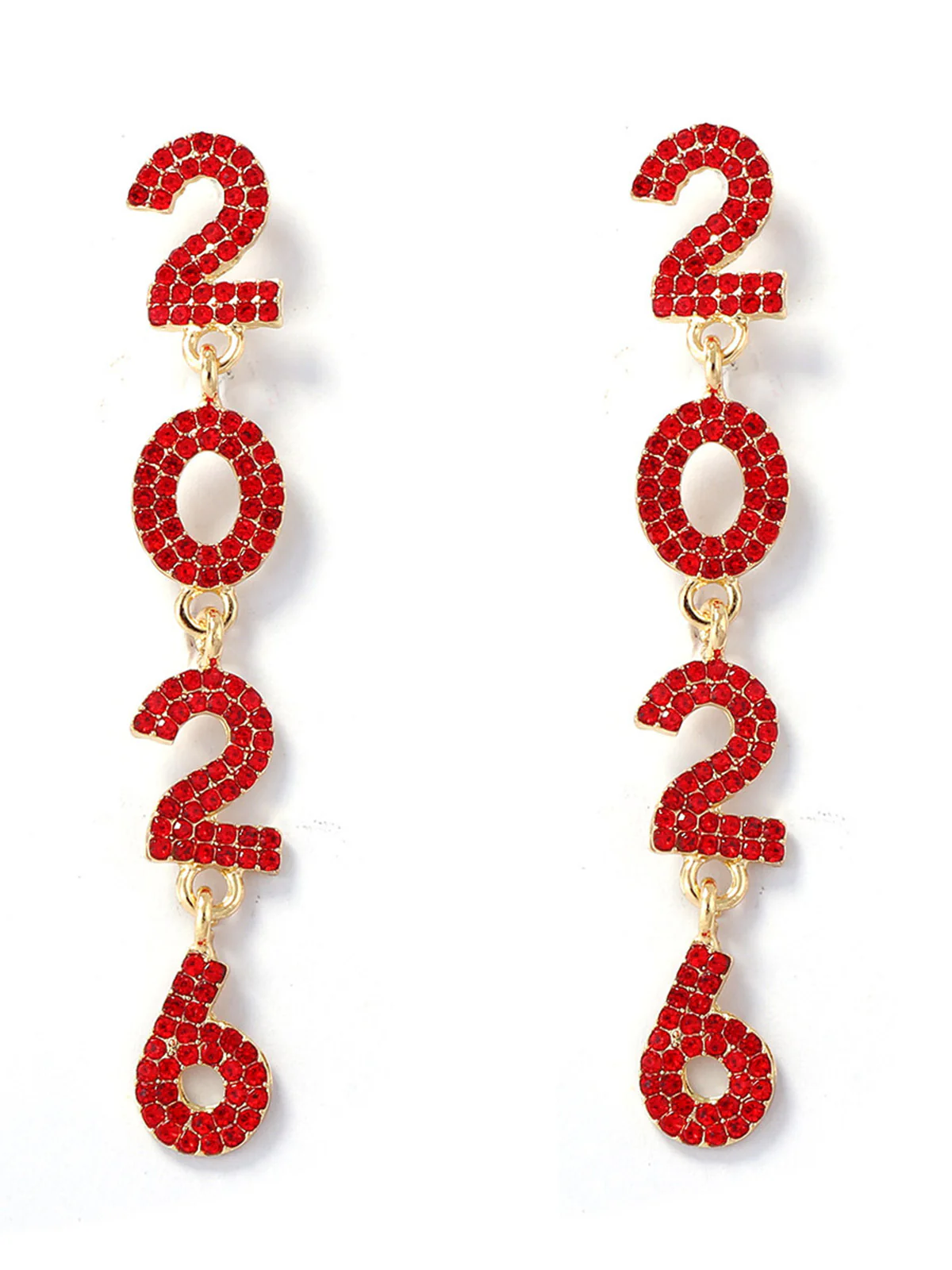 Rhinestone 2026 Colorful New Year's Drop Dangle Earrings - Image 10
