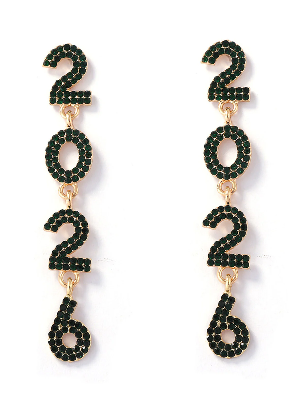 Rhinestone 2026 Colorful New Year's Drop Dangle Earrings - Image 11