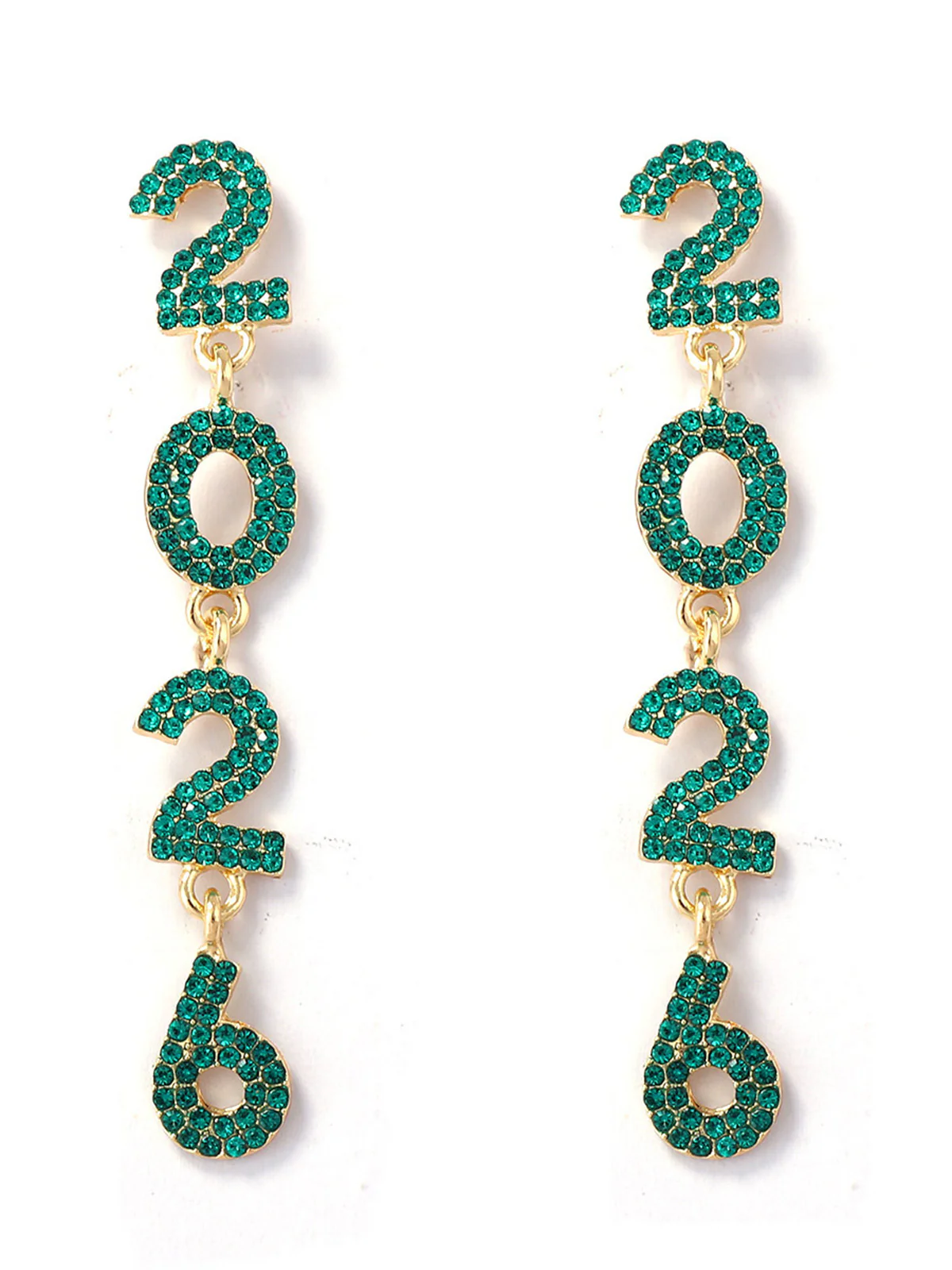 Rhinestone 2026 Colorful New Year's Drop Dangle Earrings - Image 13