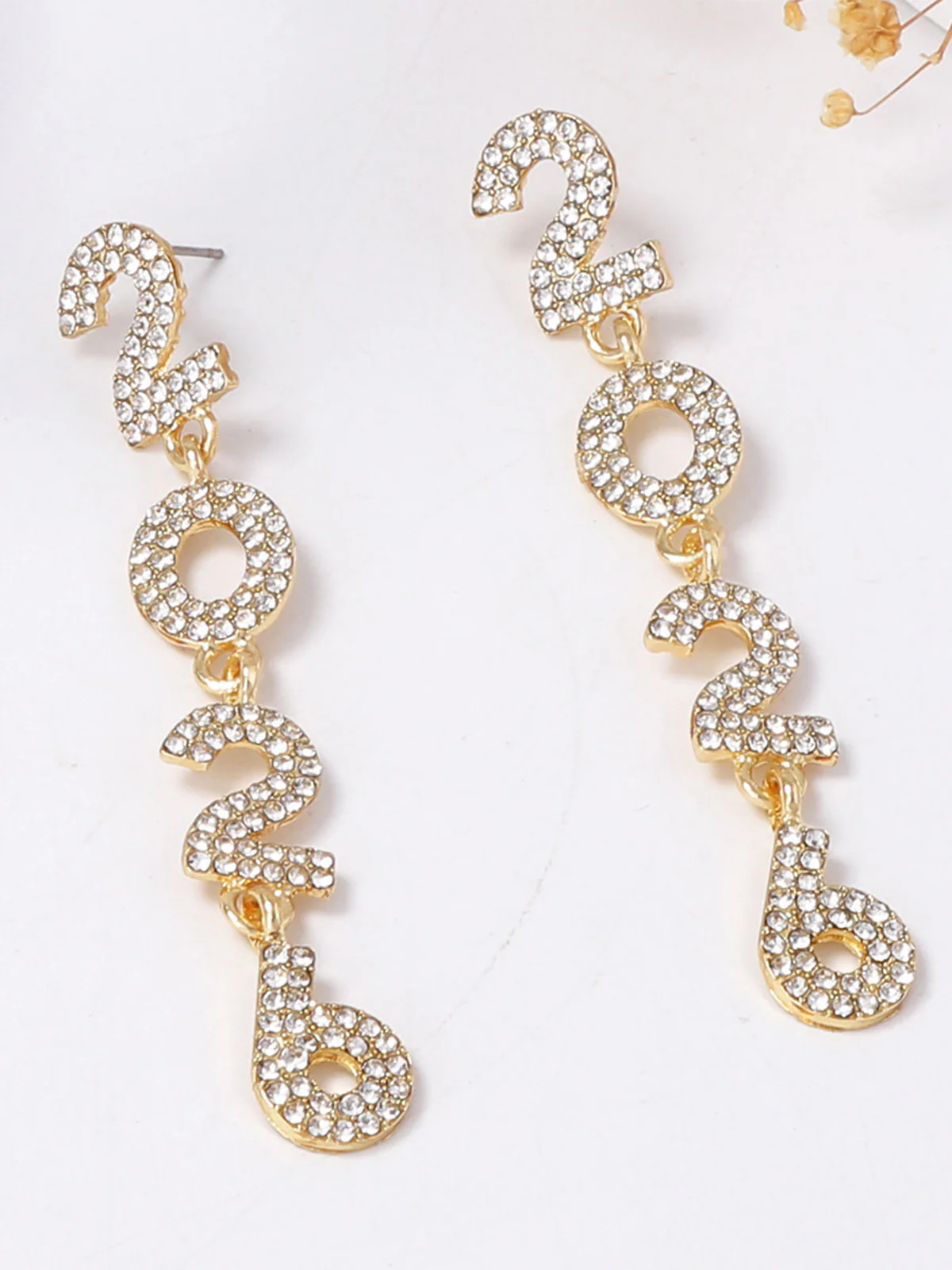 Rhinestone 2026 Colorful New Year's Drop Dangle Earrings - Image 2