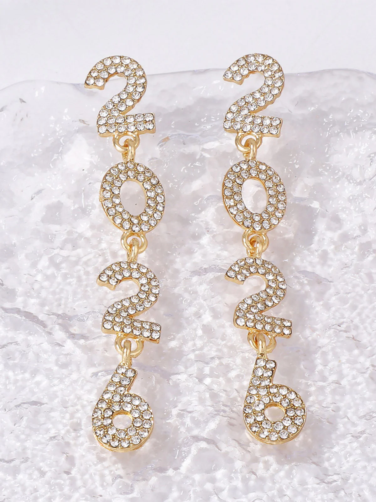 Rhinestone 2026 Colorful New Year's Drop Dangle Earrings - Image 4