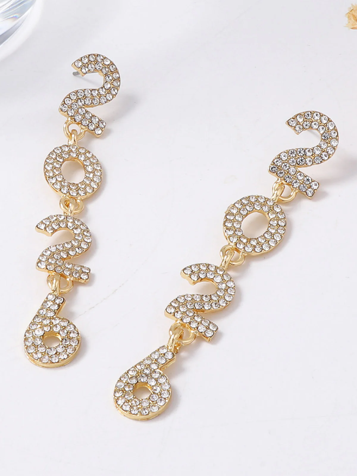 Rhinestone 2026 Colorful New Year's Drop Dangle Earrings - Image 5