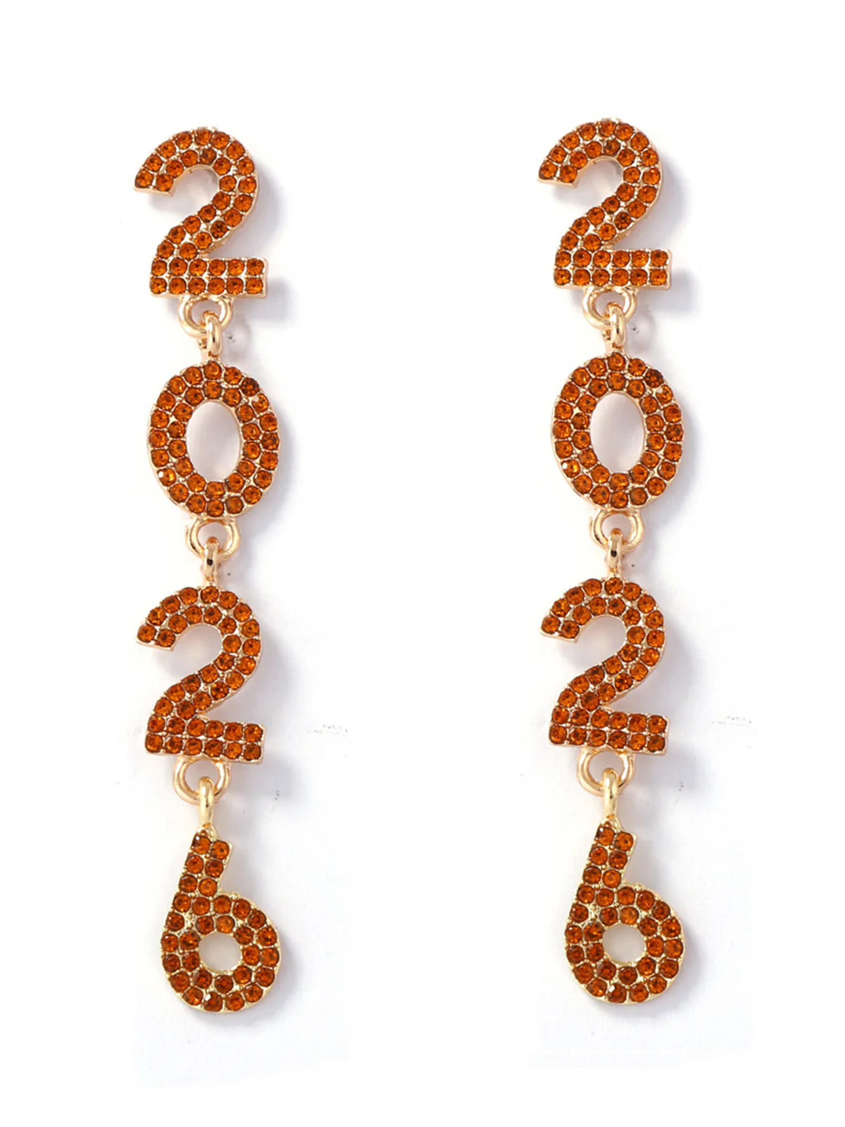Rhinestone 2026 Colorful New Year's Drop Dangle Earrings - Image 7