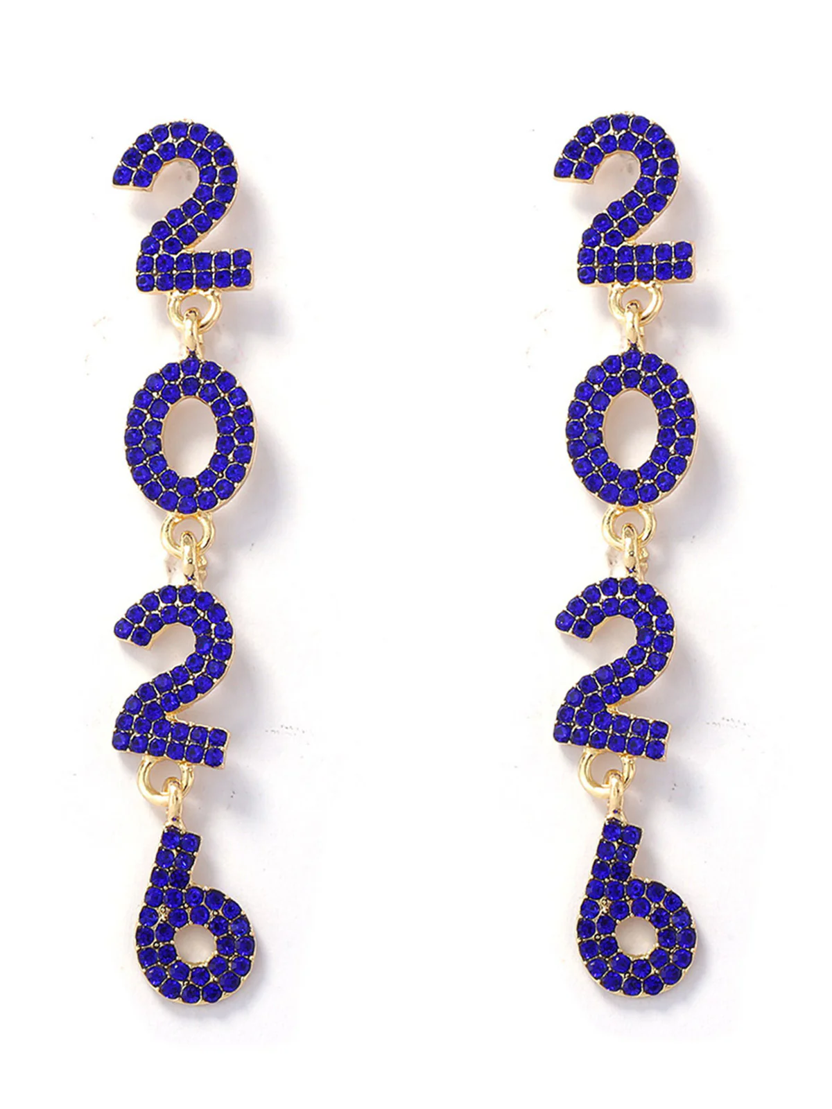 Rhinestone 2026 Colorful New Year's Drop Dangle Earrings - Image 9