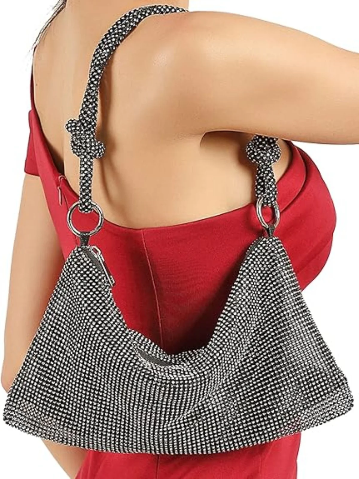 Rhinestone Sparkly Evening Handle Shoulder Bag - Image 5