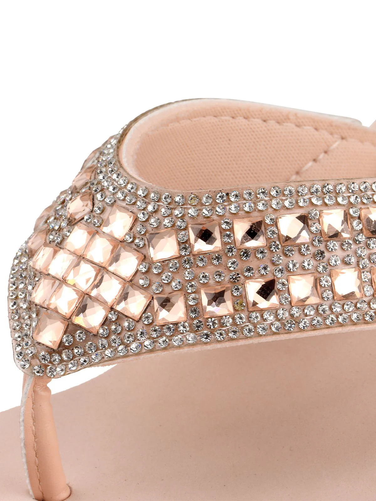 Rhinestone Wedge Flip Flop Slippers - Image 4