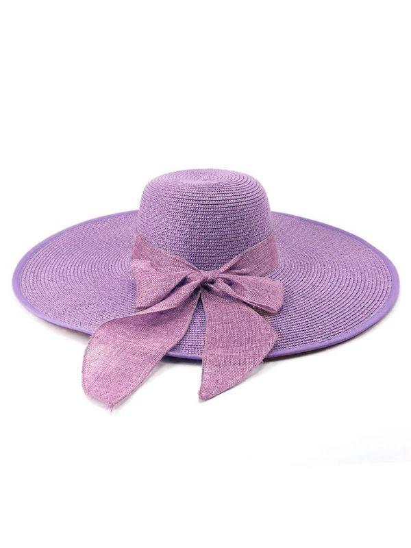 Ribbon Wide Brim Raffia Sun Hat - Image 11