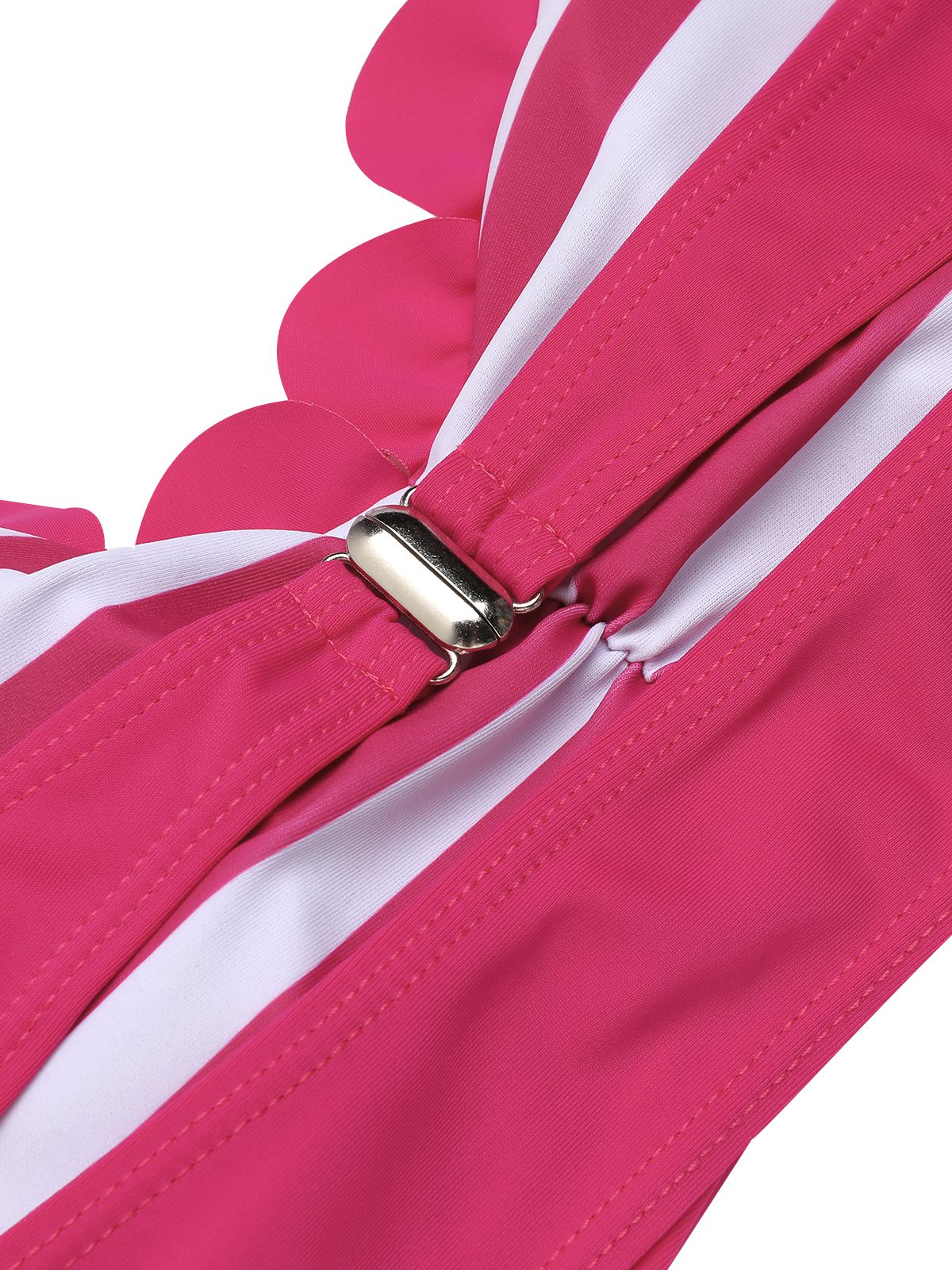 Rose Pink 1960s Stripes Halter Bikini Set - Image 5