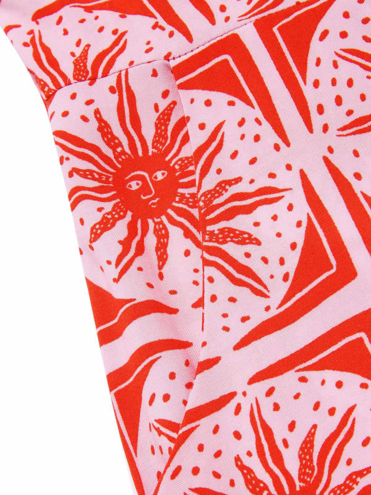 Rose Pink 1970s Boho Sun Print Button Romper - Image 6