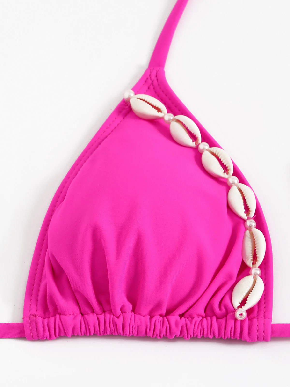 Rose Red 1940s Boho Seashell Halter Bikini Set - Image 4