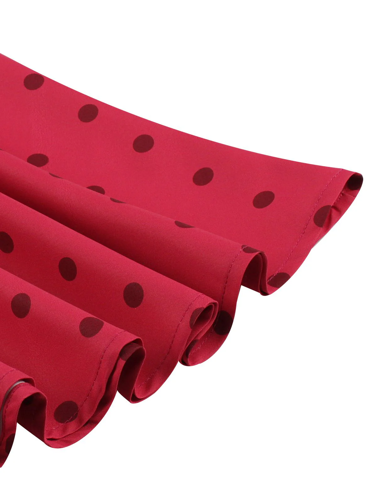 Rose Red 1950s Polka Dots Lapel Sleeveless Dress - Image 6