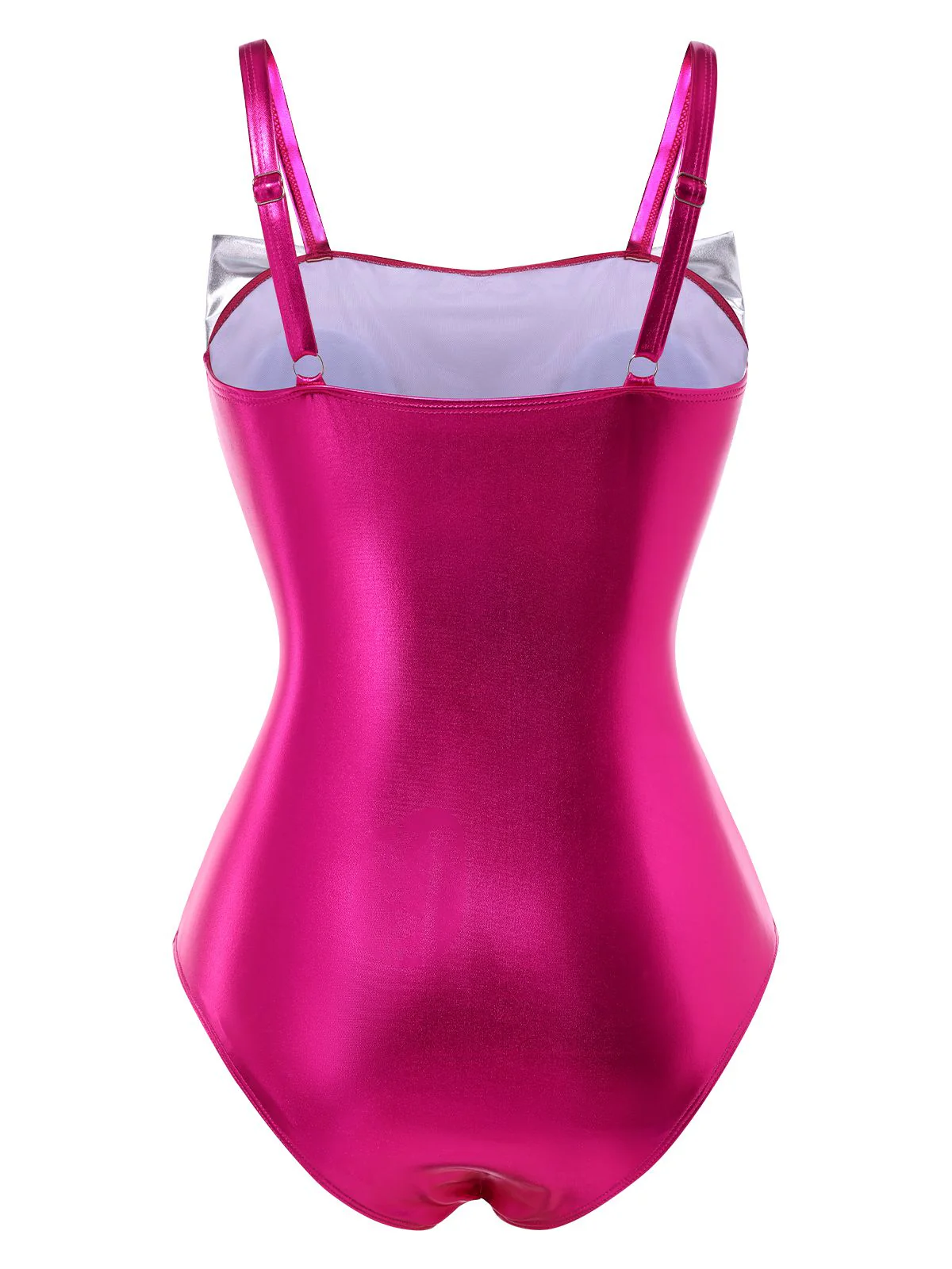 Rose Red 1970s Metallic 3D Bow Swimsuit - Image 3