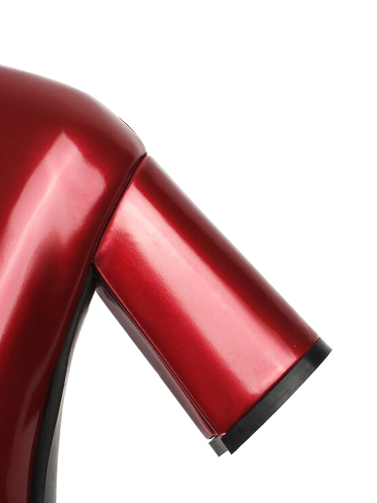 Round Toe Colorblock Patent Leather High Heels - Image 3