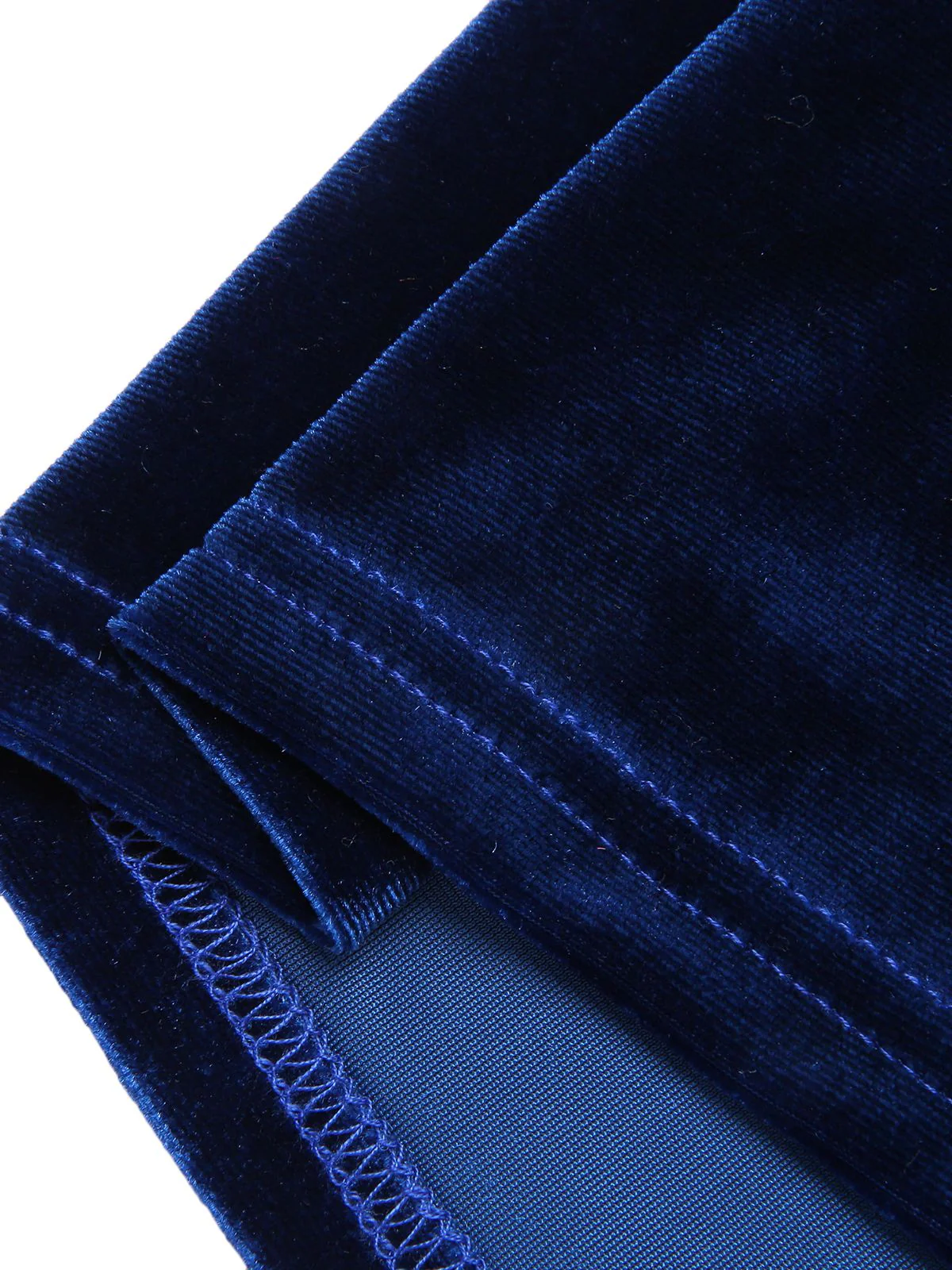 Royal Blue 1960s Solid Long Sleeve Velvet Dress - Image 6