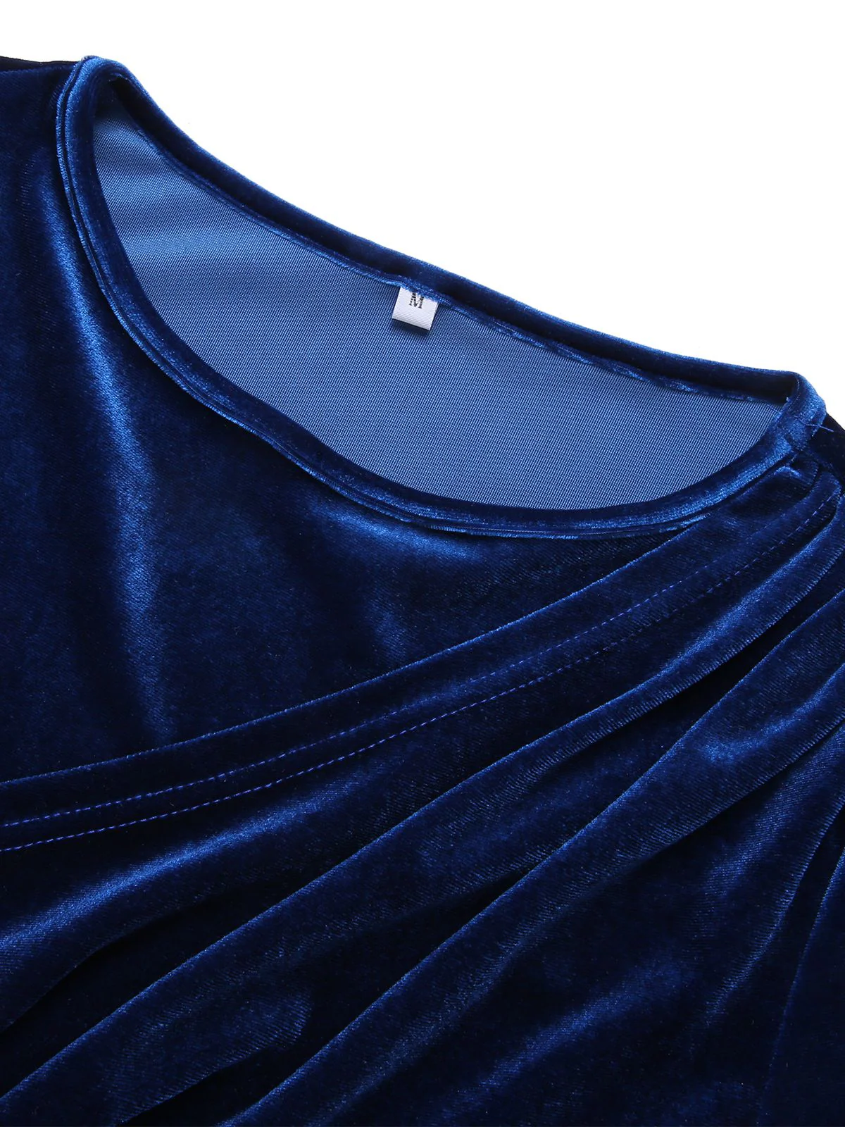 Royal Blue 1960s Solid Long Sleeve Velvet Dress - Image 7