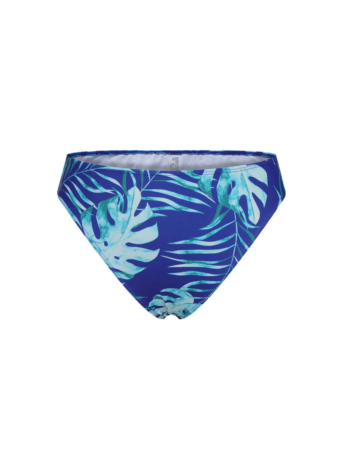 Royal Blue 1960s Tropical Plants Swimsuit Set - Image 4