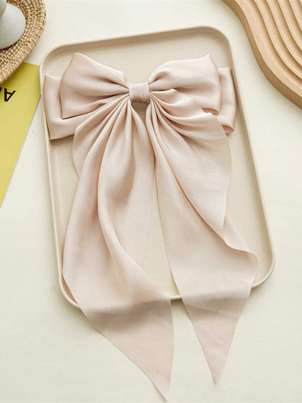 Satin Ribbon Solid Bow Hairpin - Image 9