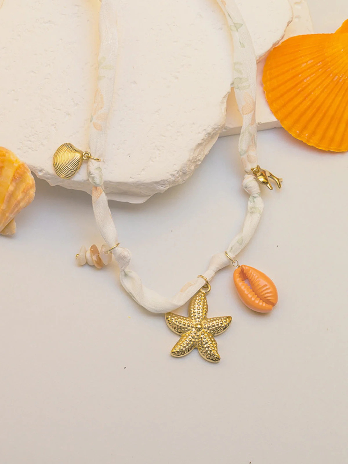 Seashell Starfish Charm Beach Necklace - Image 2