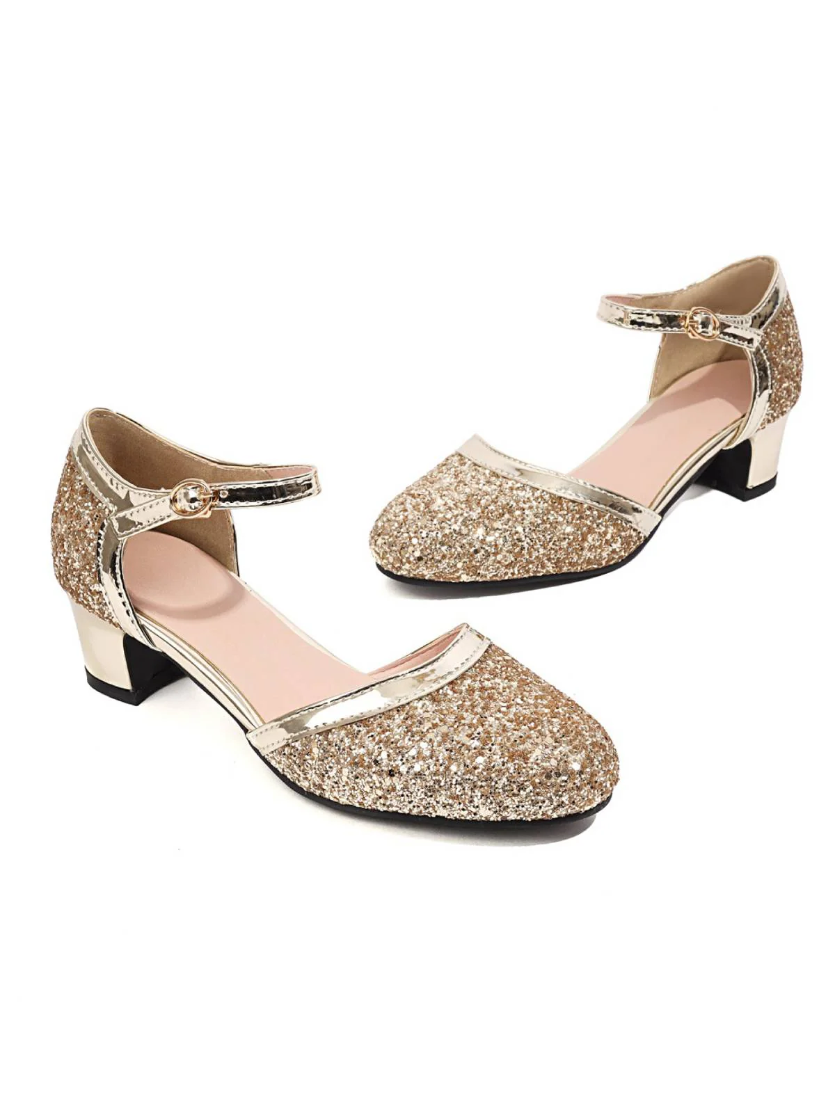 Shiny Buckle Heels Mary Jane Shoes - Image 3